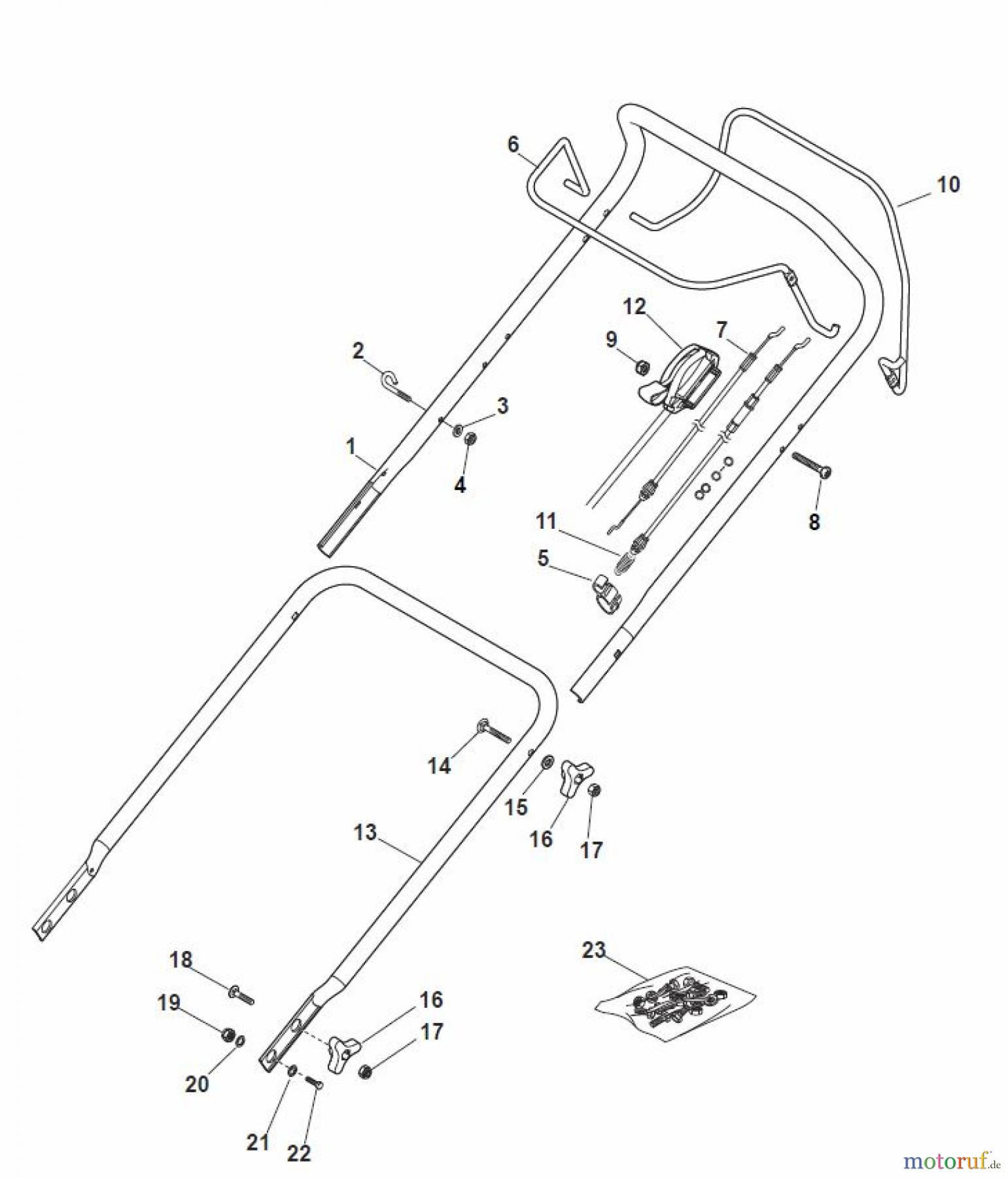 Global Garden Products GGP Rasenmäher Baujahr 2017 Benzin Mit Antrieb 2017 MP1 504 SE Handle, Upper Part