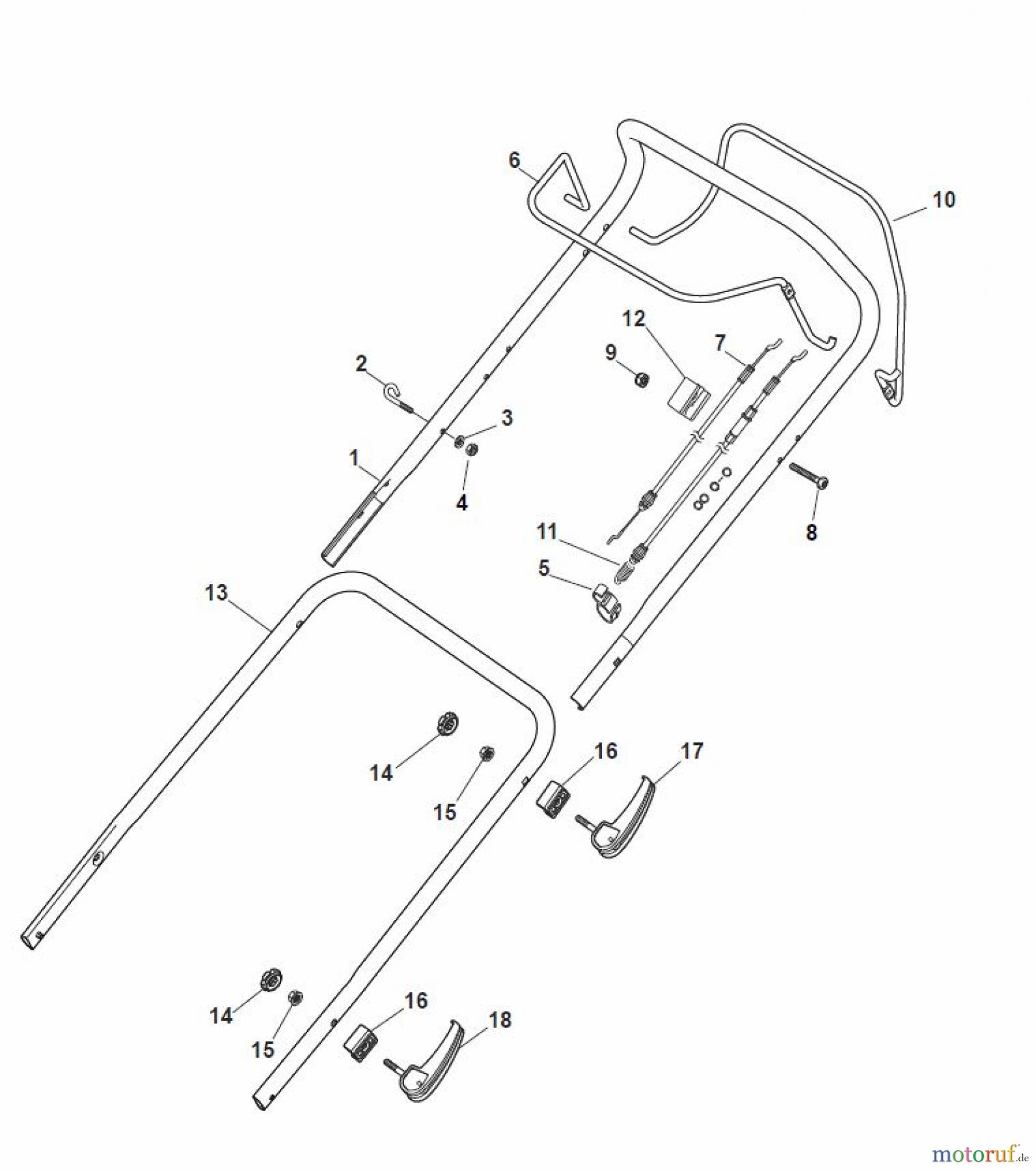 Global Garden Products GGP Rasenmäher Baujahr 2017 Benzin Mit Antrieb 2017 MP1 504 SE Handle, Upper Part
