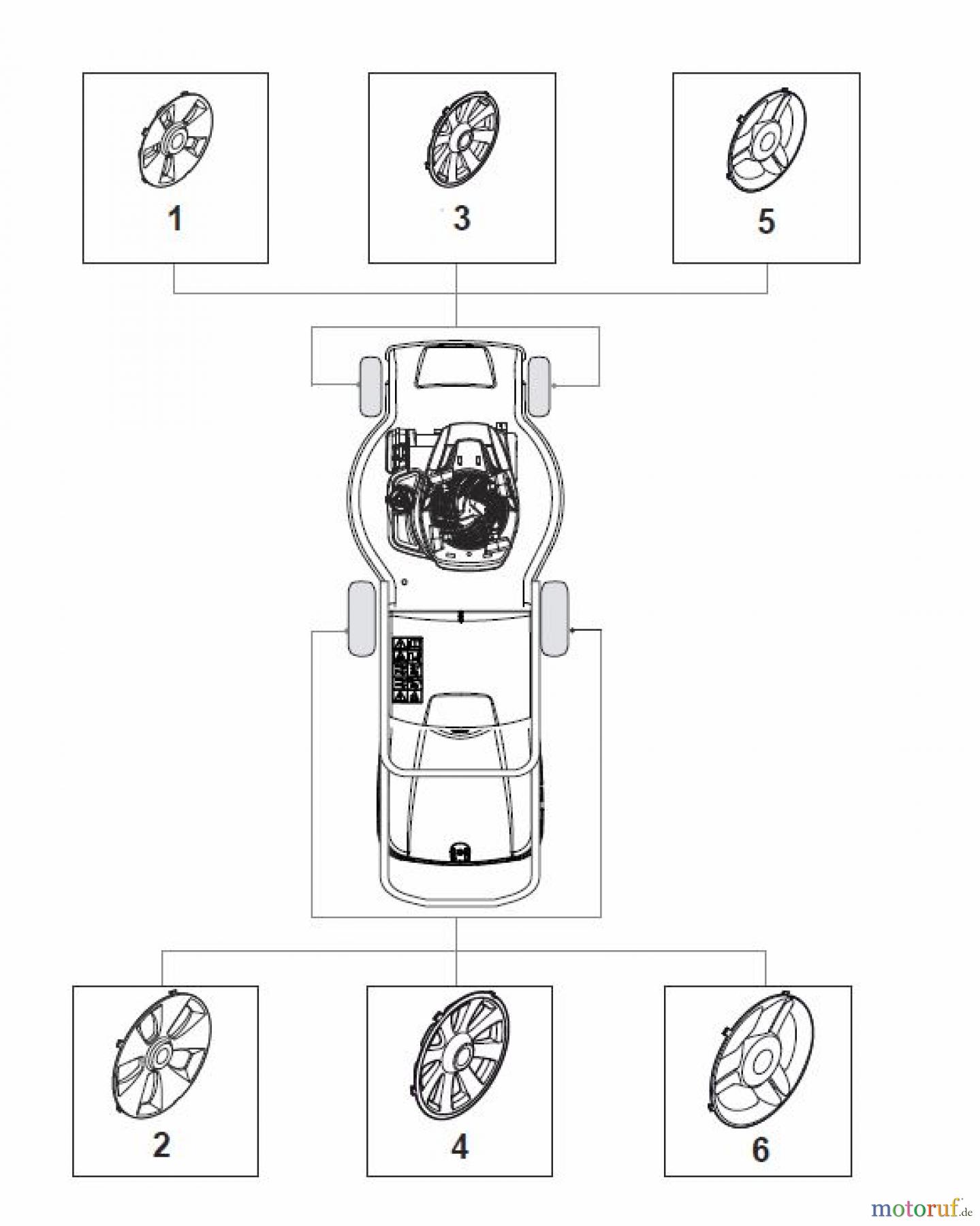  Global Garden Products GGP Rasenmäher Baujahr 2017 Benzin Mit Antrieb 2017 MP1 504 SE Wheels and Hub Caps
