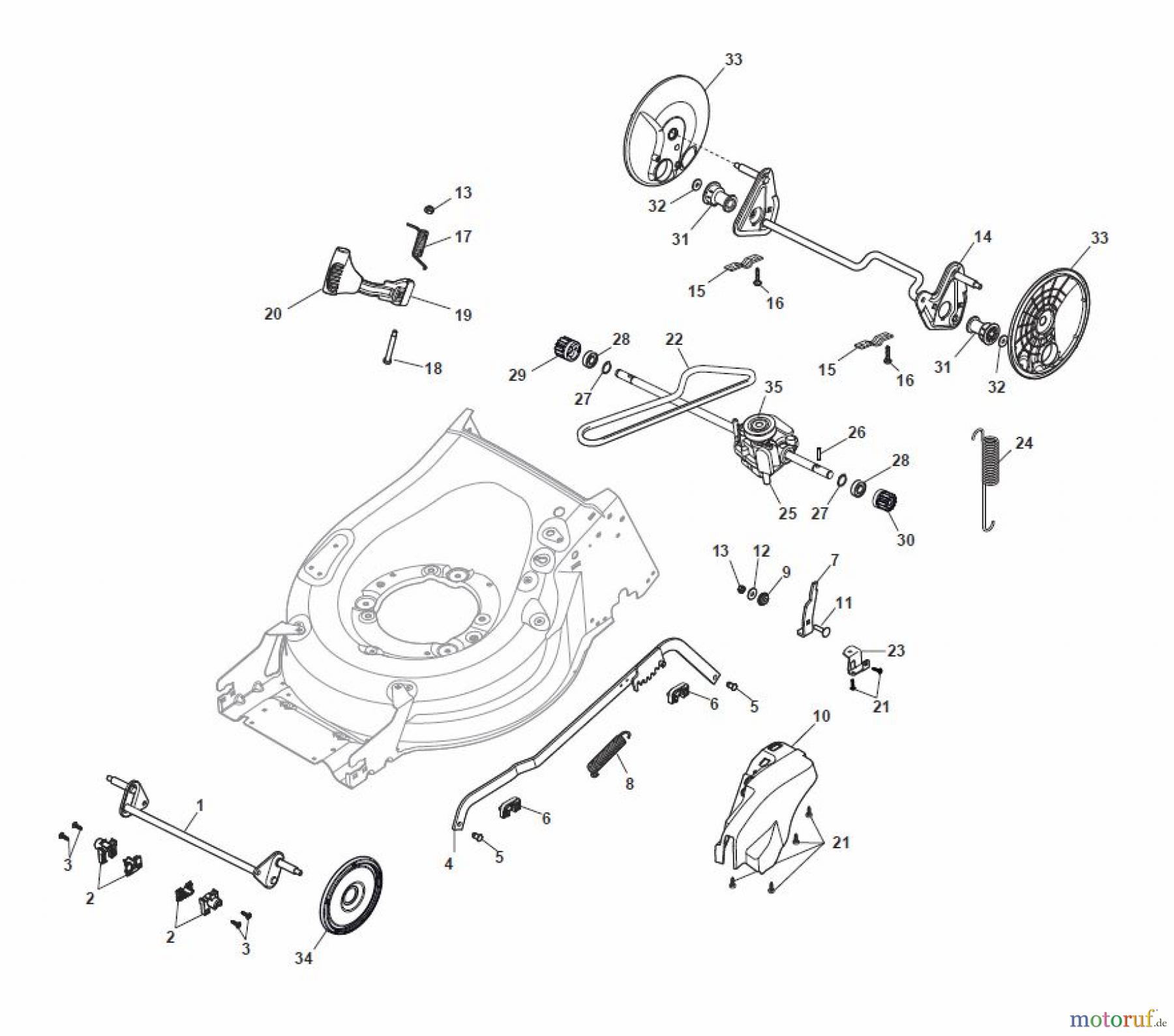 Global Garden Products GGP Rasenmäher Baujahr 2017 Benzin Mit Antrieb 2017 MP1 504 SQ Deck And Height Adjusting