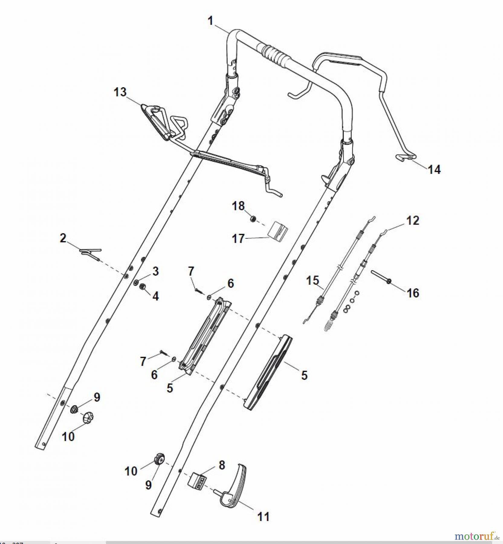 Global Garden Products GGP Rasenmäher Baujahr 2017 Benzin Mit Antrieb 2017 MP1 504 SQ Handle, Upper Part