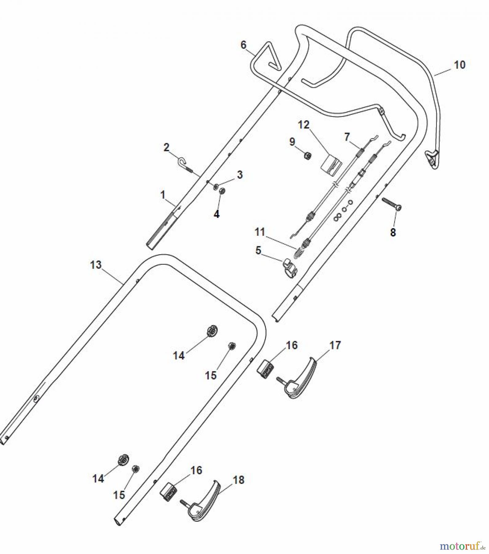 Global Garden Products GGP Rasenmäher Baujahr 2017 Benzin Mit Antrieb 2017 MP1 504 SQ Handle, Upper Part