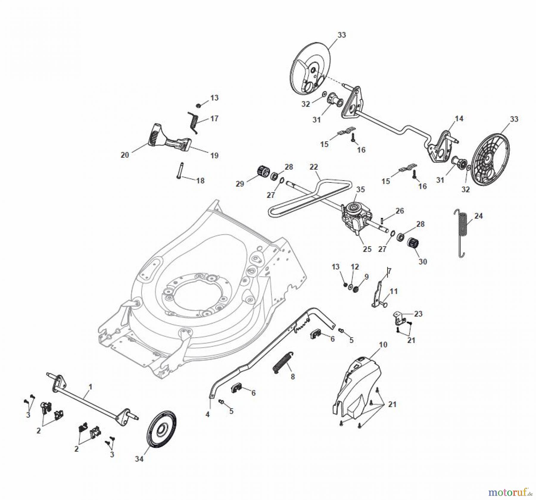Global Garden Products GGP Rasenmäher Baujahr 2017 Benzin Mit Antrieb 2017 MP1 504 SQE Deck And Height Adjusting