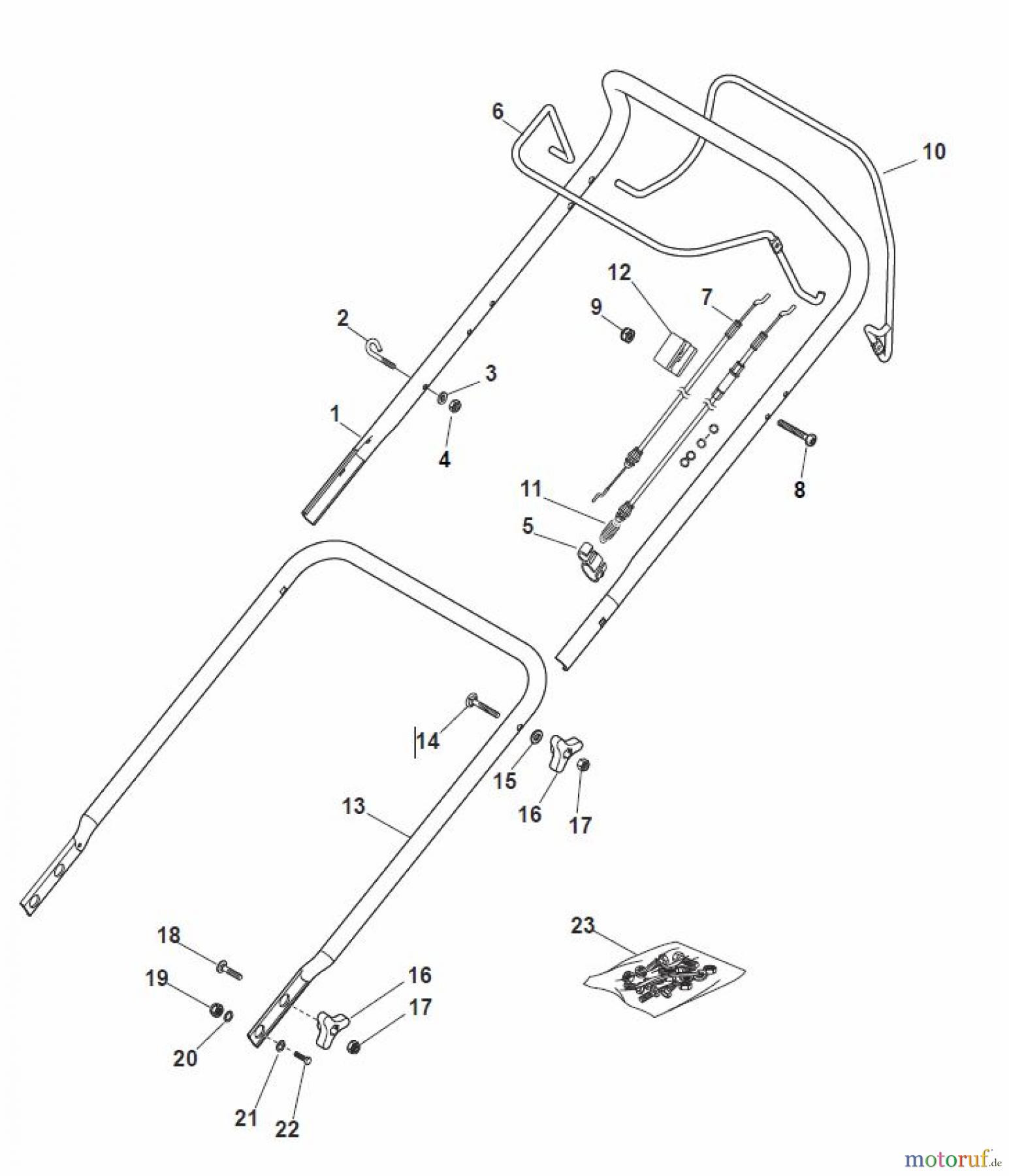 Global Garden Products GGP Rasenmäher Baujahr 2017 Benzin Mit Antrieb 2017 MP1 504 SQE Handle, Upper Part