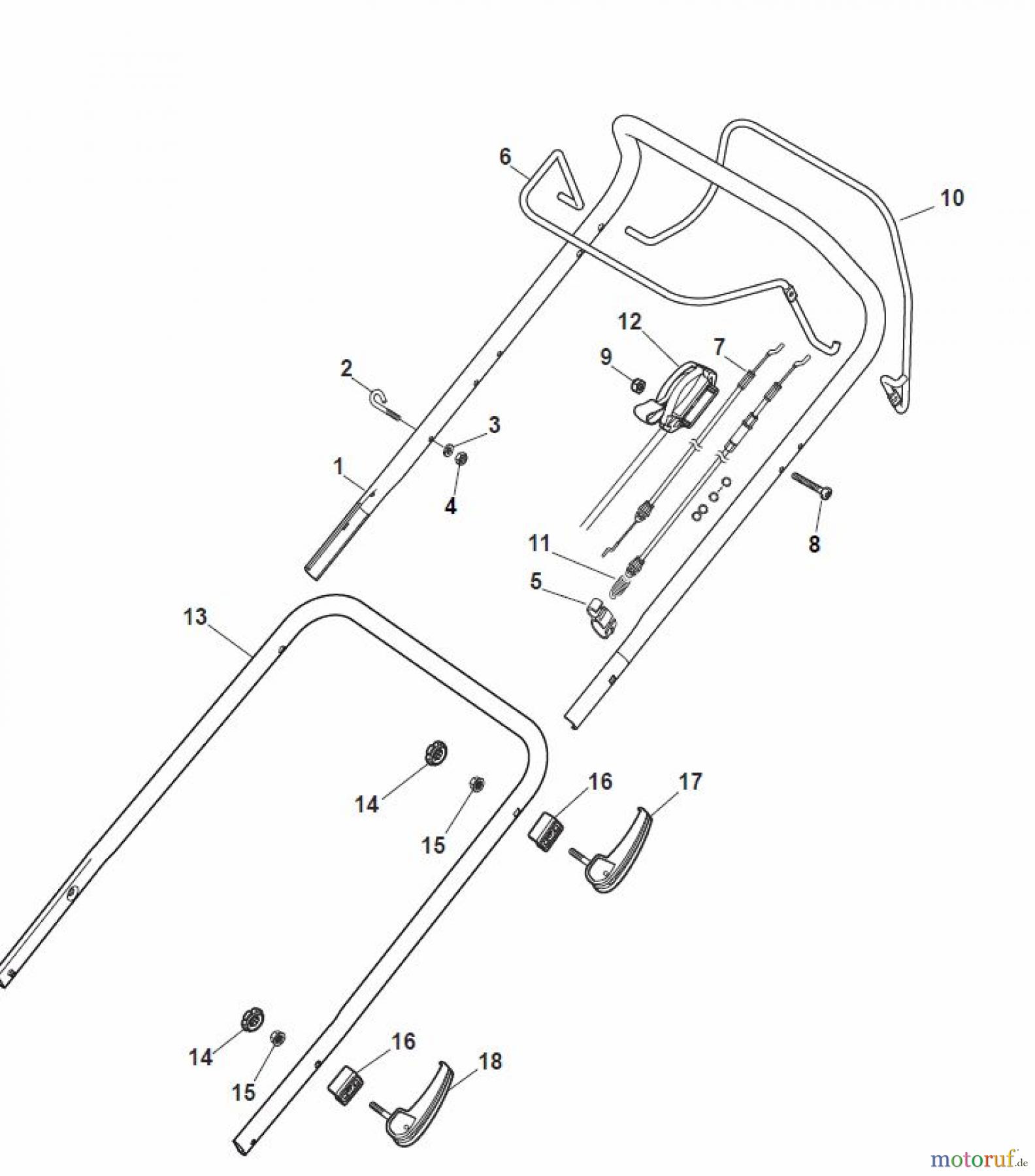 Global Garden Products GGP Rasenmäher Baujahr 2017 Benzin Mit Antrieb 2017 MP1 504 SQE Handle, Upper Part