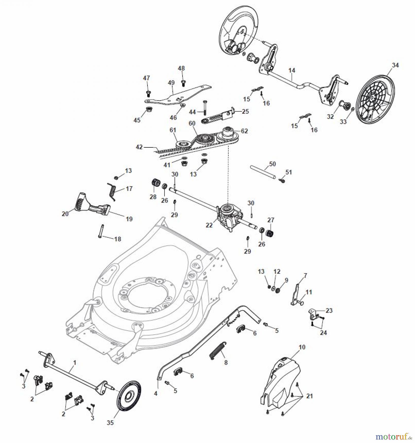 Global Garden Products GGP Rasenmäher Baujahr 2017 Benzin Mit Antrieb 2017 MP1 504 SV Deck And Height Adjusting
