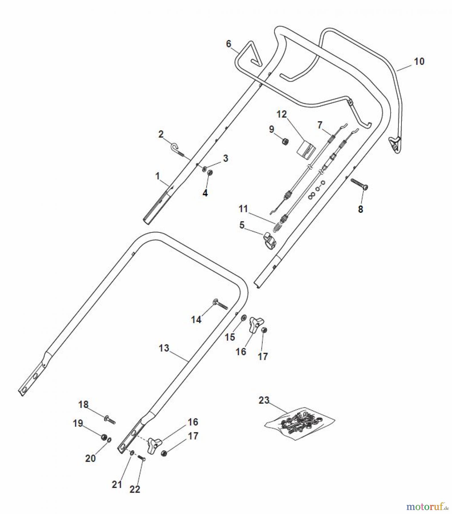 Global Garden Products GGP Rasenmäher Baujahr 2017 Benzin Mit Antrieb 2017 MP1 504 SV Handle, Upper Part