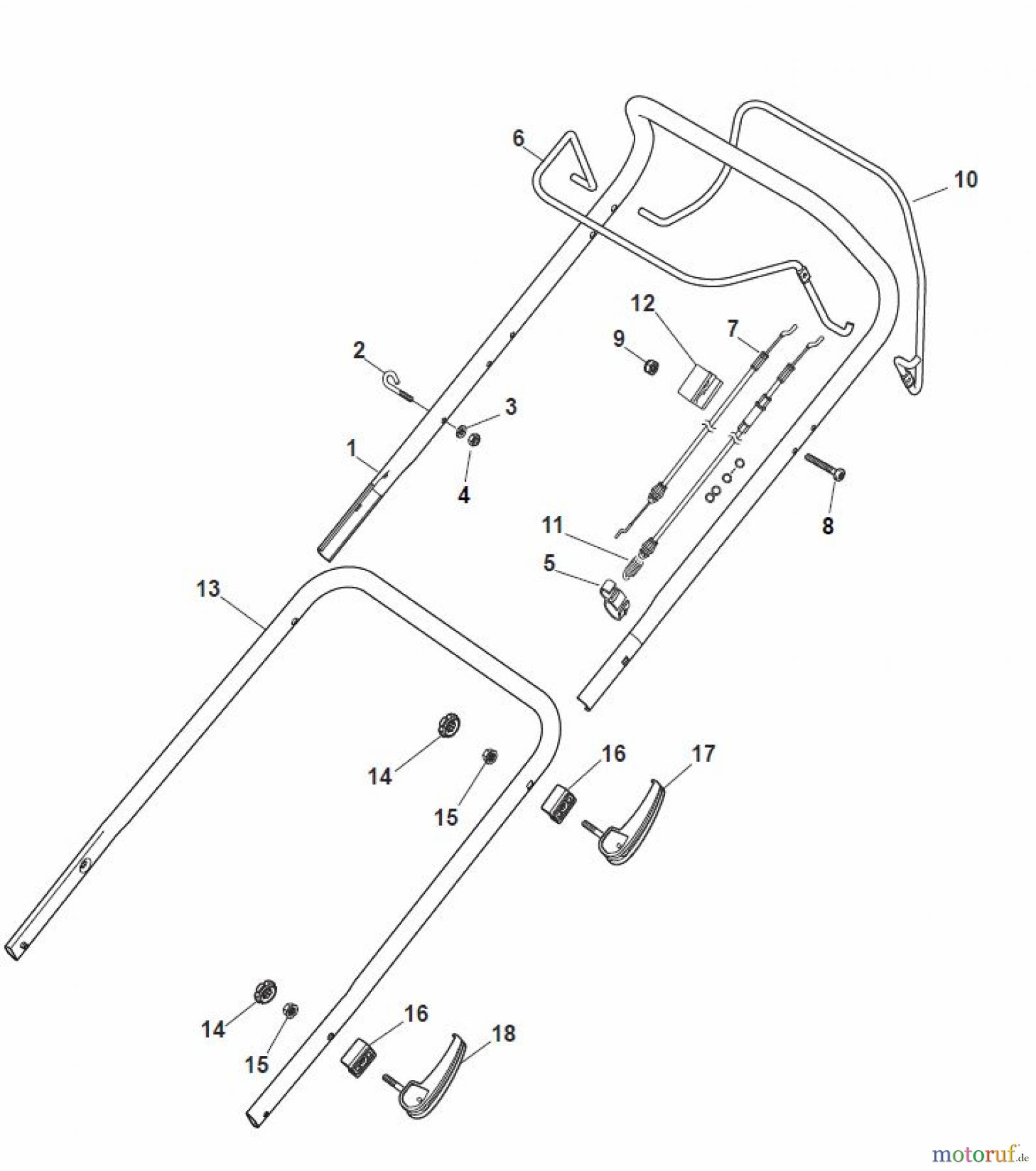 Global Garden Products GGP Rasenmäher Baujahr 2017 Benzin Mit Antrieb 2017 MP1 504 SV Handle, Upper Part