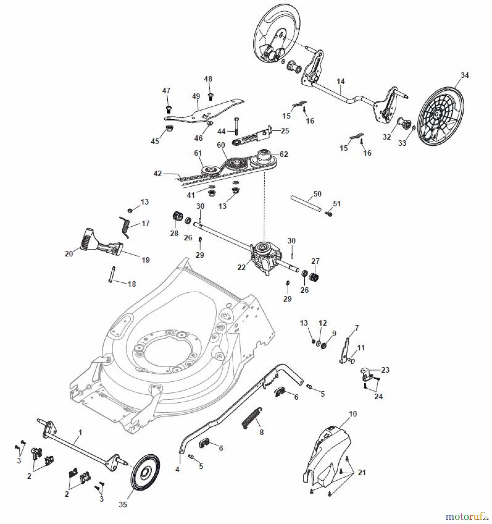 Global Garden Products GGP Rasenmäher Baujahr 2017 Benzin Mit Antrieb 2017 MP1 504 SVE Deck And Height Adjusting