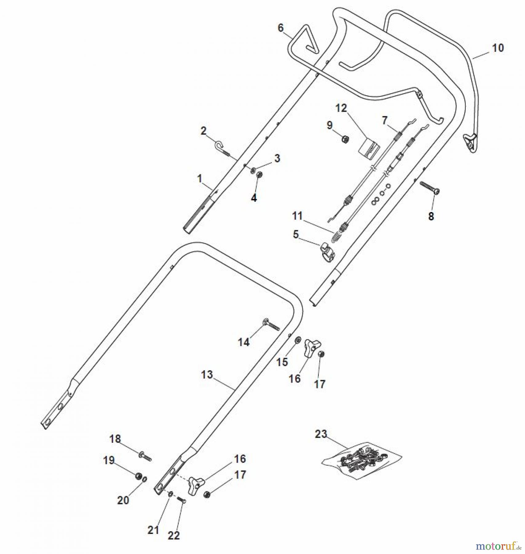 Global Garden Products GGP Rasenmäher Baujahr 2017 Benzin Mit Antrieb 2017 MP1 504 SVE Handle, Upper Part