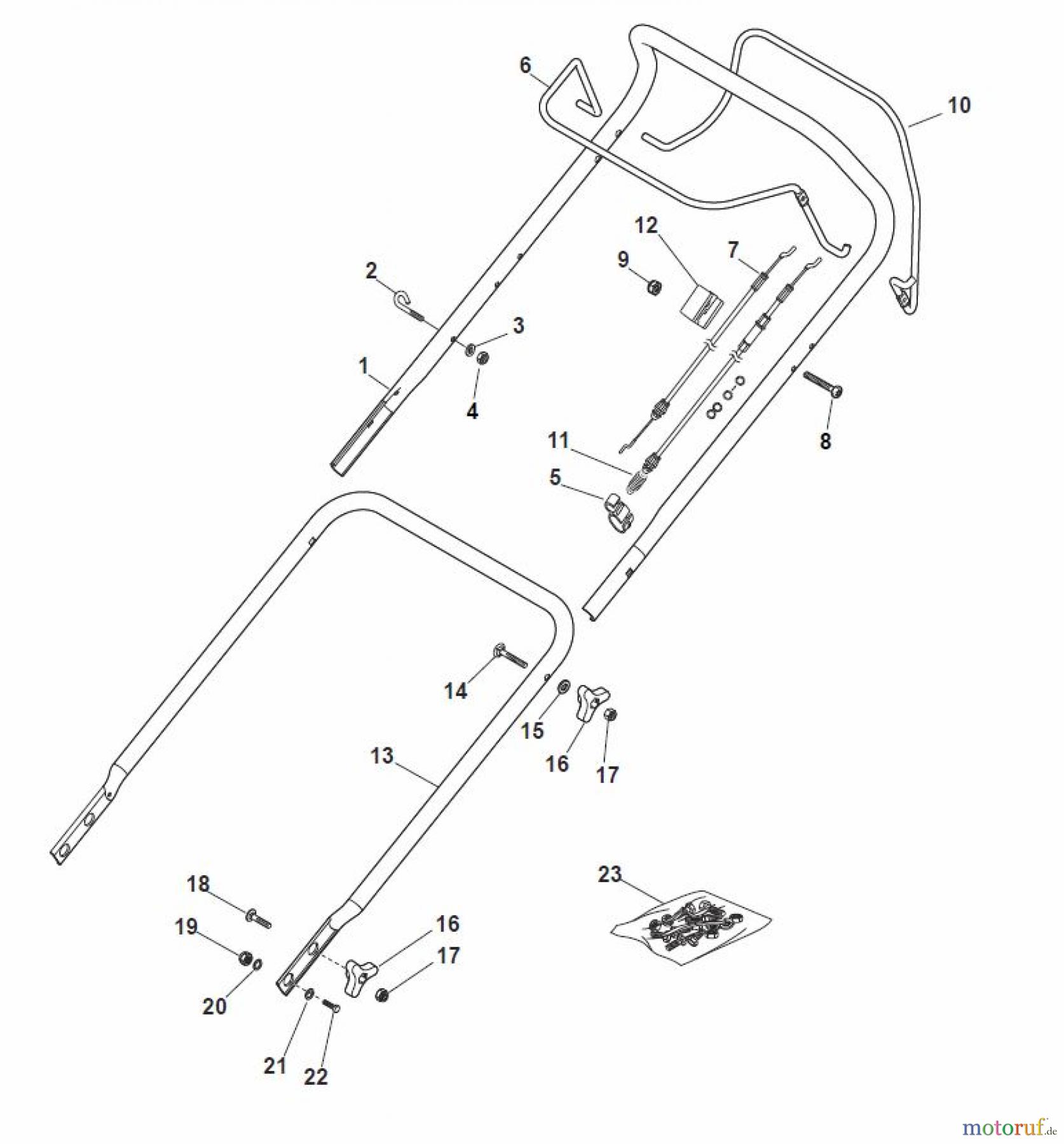 Global Garden Products GGP Rasenmäher Baujahr 2017 Benzin Mit Antrieb 2017 MP1 504 SVE Handle, Upper Part