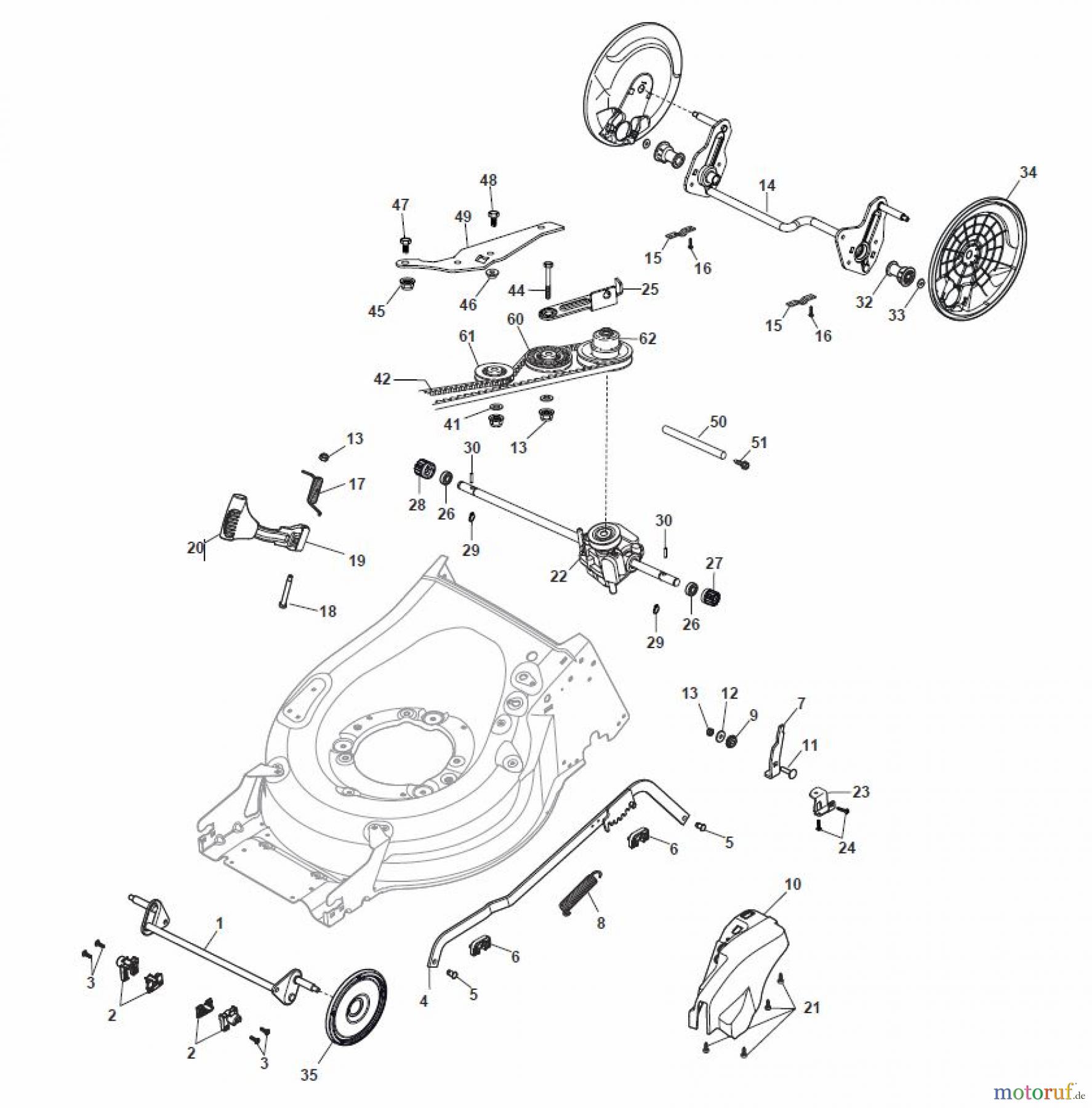  Global Garden Products GGP Rasenmäher Baujahr 2017 Benzin Mit Antrieb 2017 MP1 504 SVQ Deck And Height Adjusting