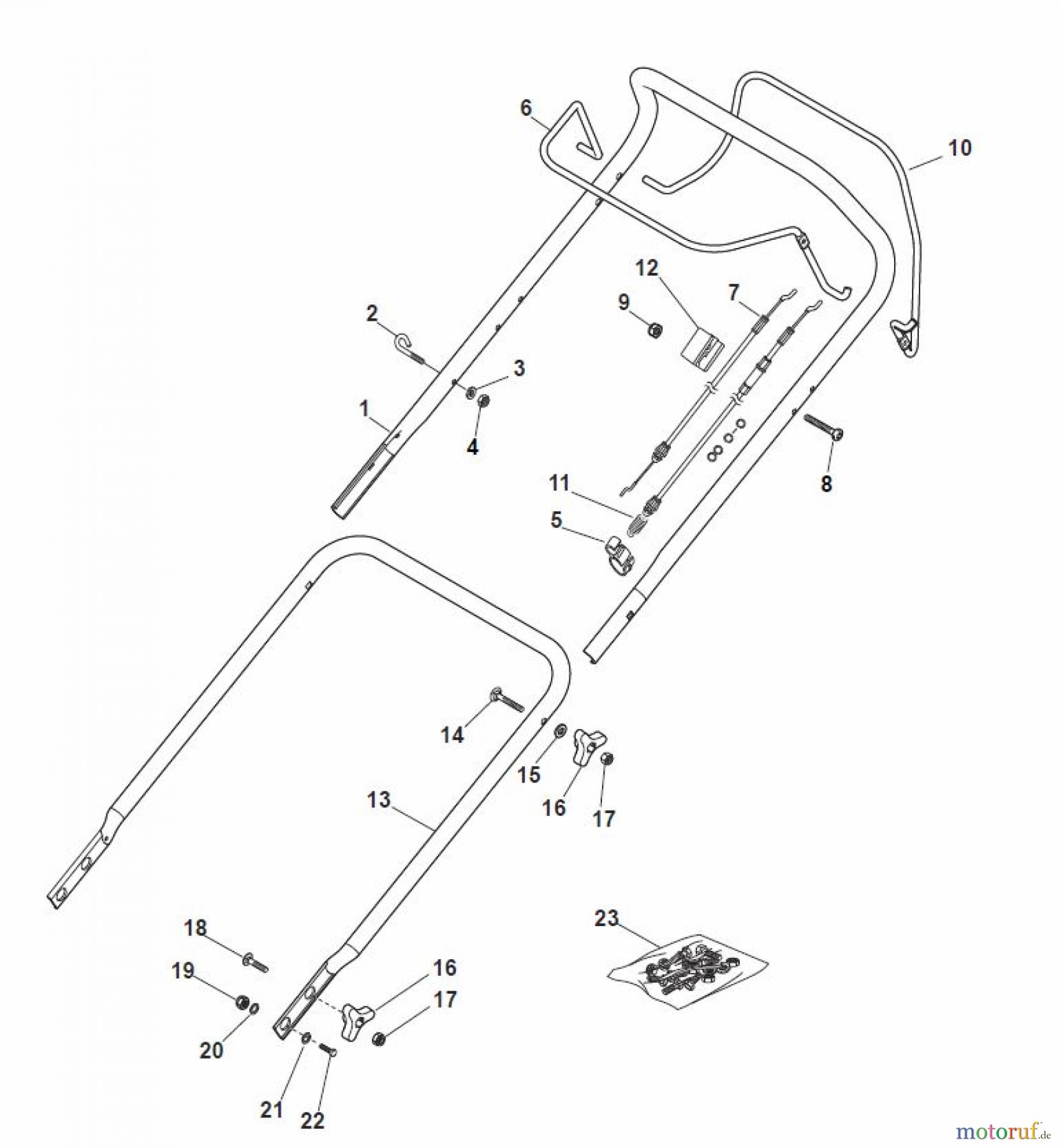 Global Garden Products GGP Rasenmäher Baujahr 2017 Benzin Mit Antrieb 2017 MP1 504 SVQ Handle, Upper Part