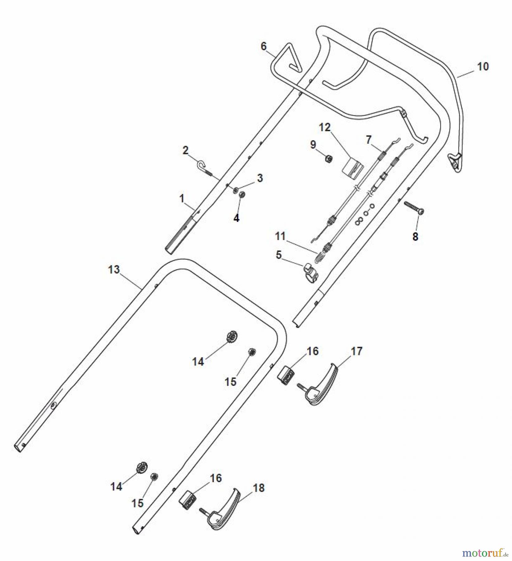 Global Garden Products GGP Rasenmäher Baujahr 2017 Benzin Mit Antrieb 2017 MP1 504 SVQE Handle, Upper Part