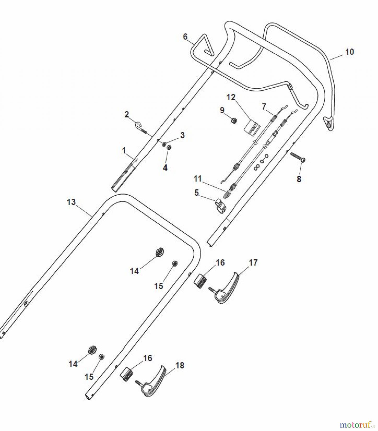  Global Garden Products GGP Rasenmäher Baujahr 2017 Benzin Mit Antrieb 2017 MP1 504 SVQE Handle, Upper Part