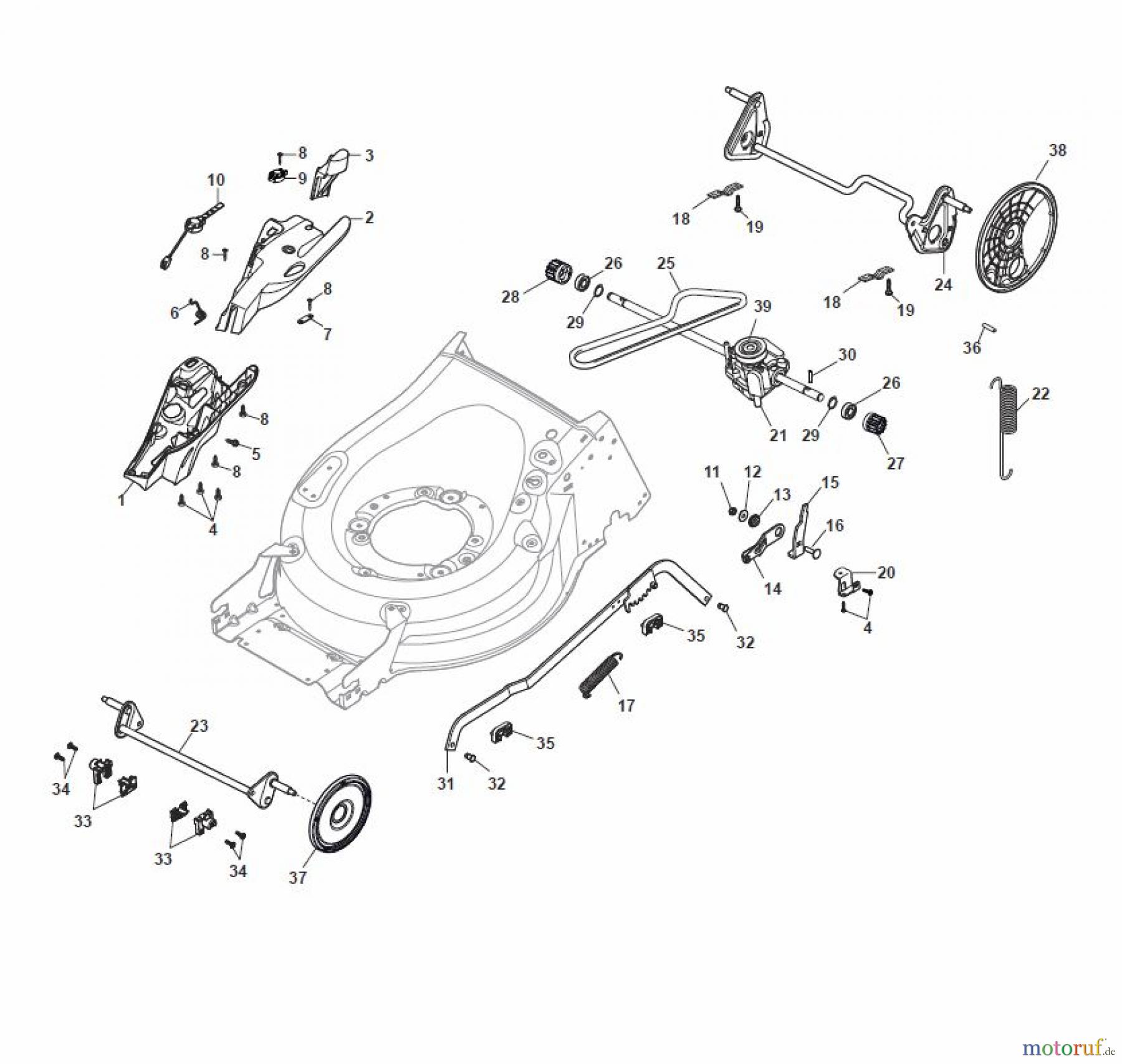 Global Garden Products GGP Rasenmäher Baujahr 2017 Benzin Mit Antrieb 2017 MP1 504 WS Deck And Height Adjusting