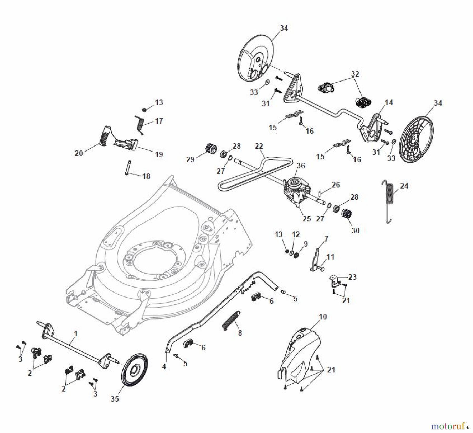 Global Garden Products GGP Rasenmäher Baujahr 2017 Benzin Mit Antrieb 2017 MP1 504 WS Deck And Height Adjusting