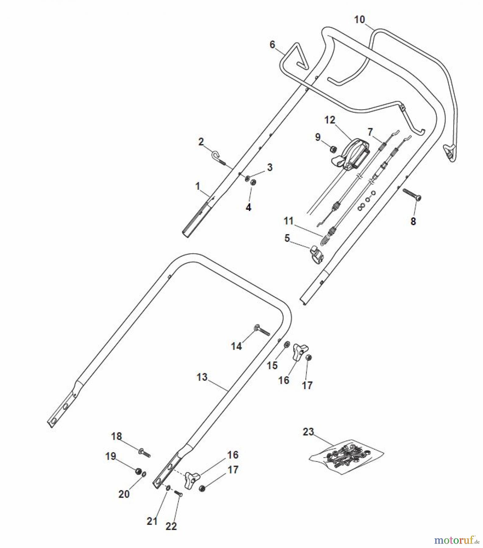 Global Garden Products GGP Rasenmäher Baujahr 2017 Benzin Mit Antrieb 2017 MP1 504 WS Handle, Upper Part
