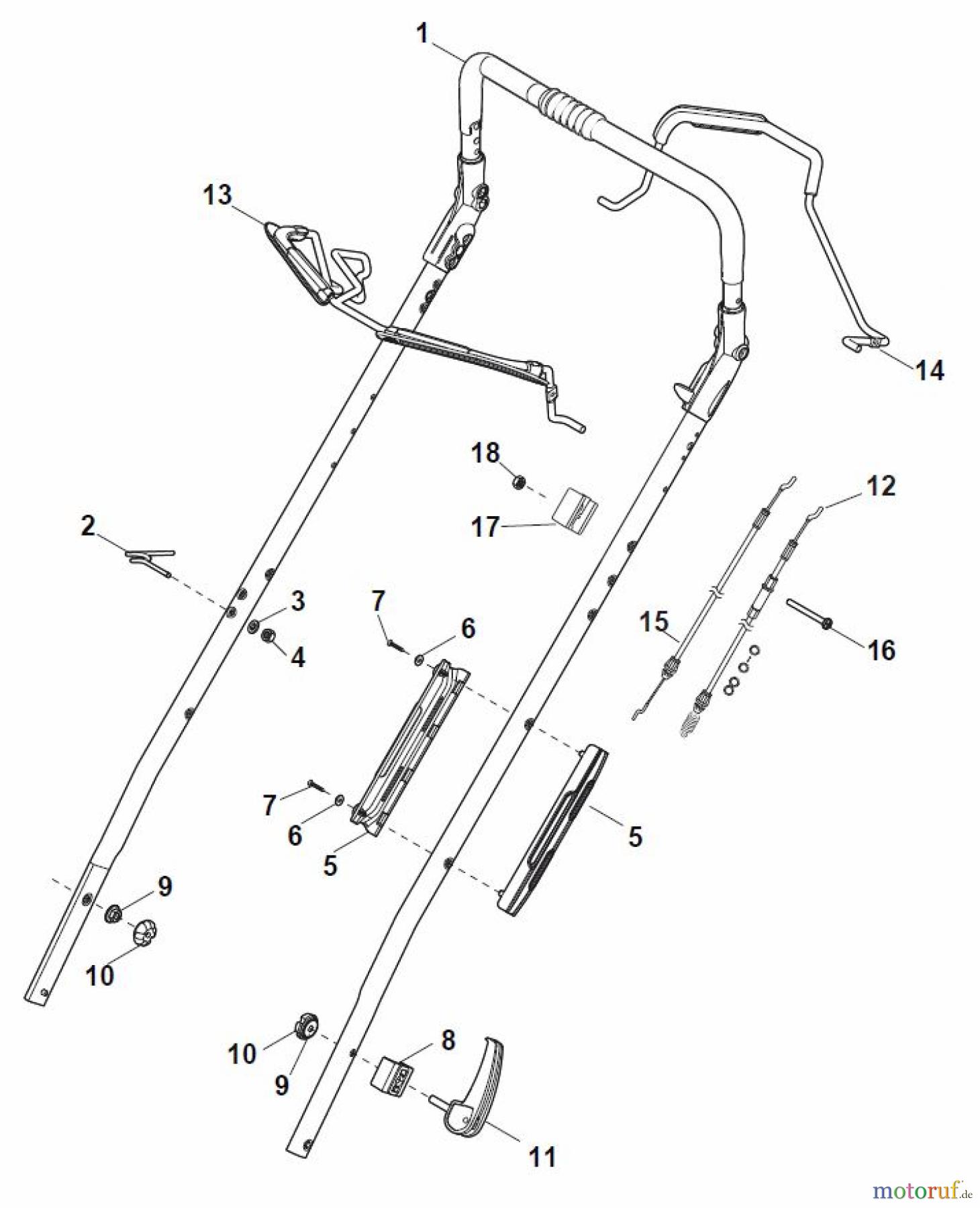 Global Garden Products GGP Rasenmäher Baujahr 2017 Benzin Mit Antrieb 2017 MP1 504 WS Handle, Upper Part