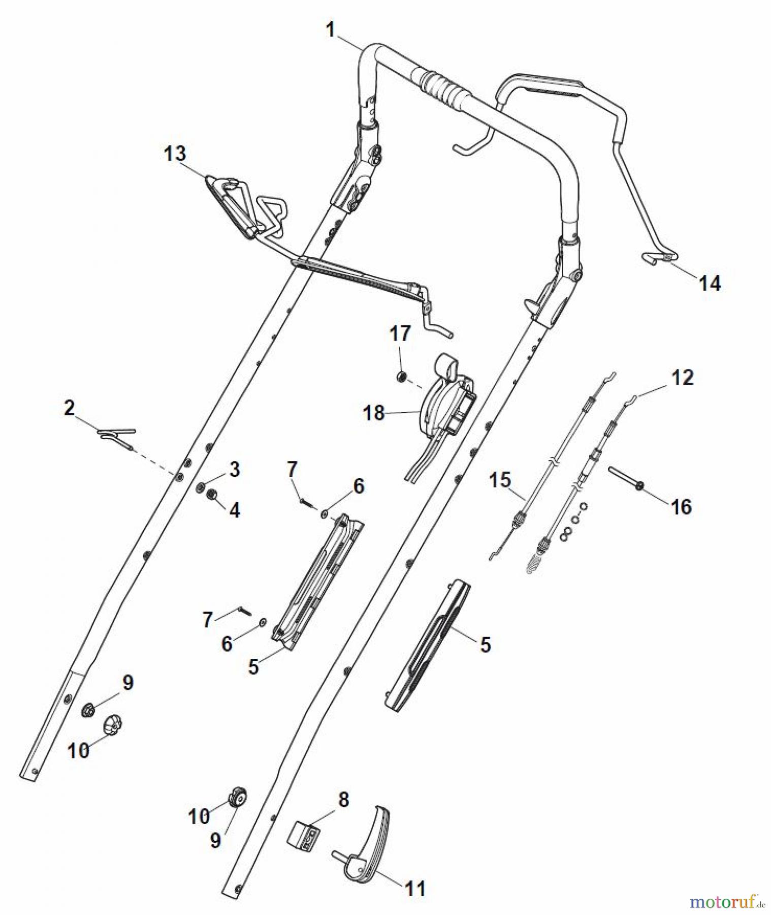 Global Garden Products GGP Rasenmäher Baujahr 2017 Benzin Mit Antrieb 2017 MP1 504 WS Handle, Upper Part