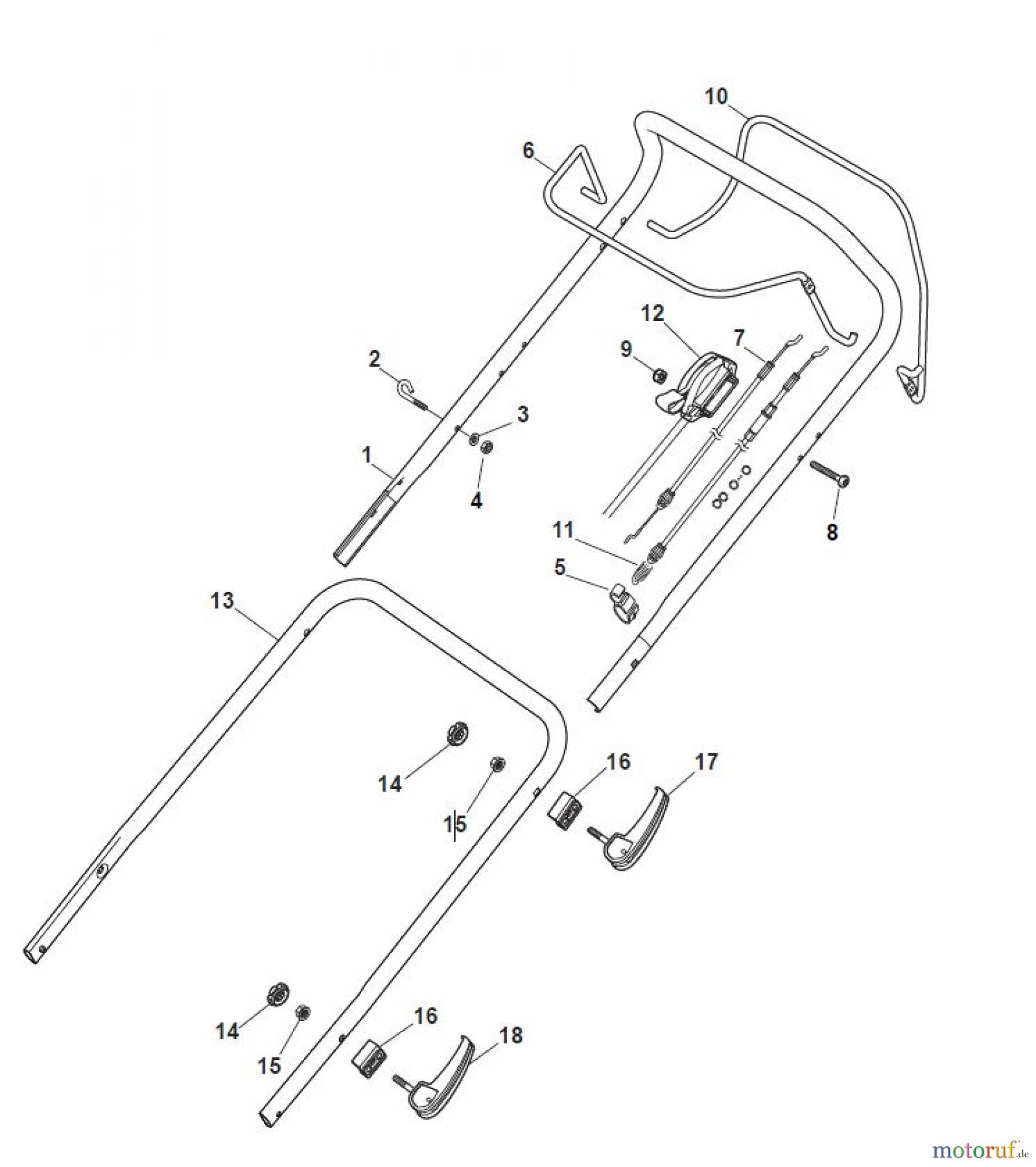 Global Garden Products GGP Rasenmäher Baujahr 2017 Benzin Mit Antrieb 2017 MP1 504 WS Handle, Upper Part