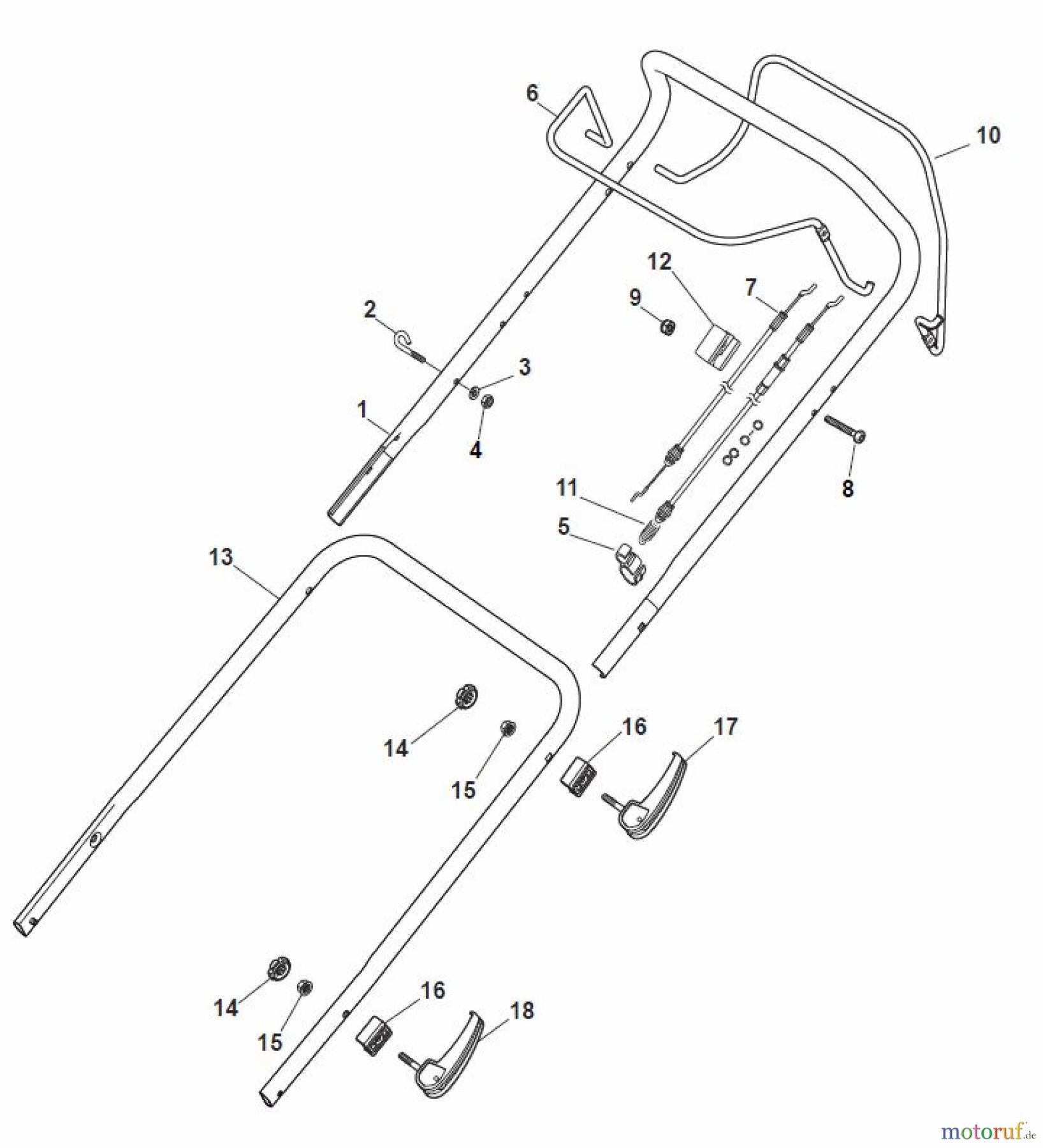Global Garden Products GGP Rasenmäher Baujahr 2017 Benzin Mit Antrieb 2017 MP1 504 WS Handle, Upper Part