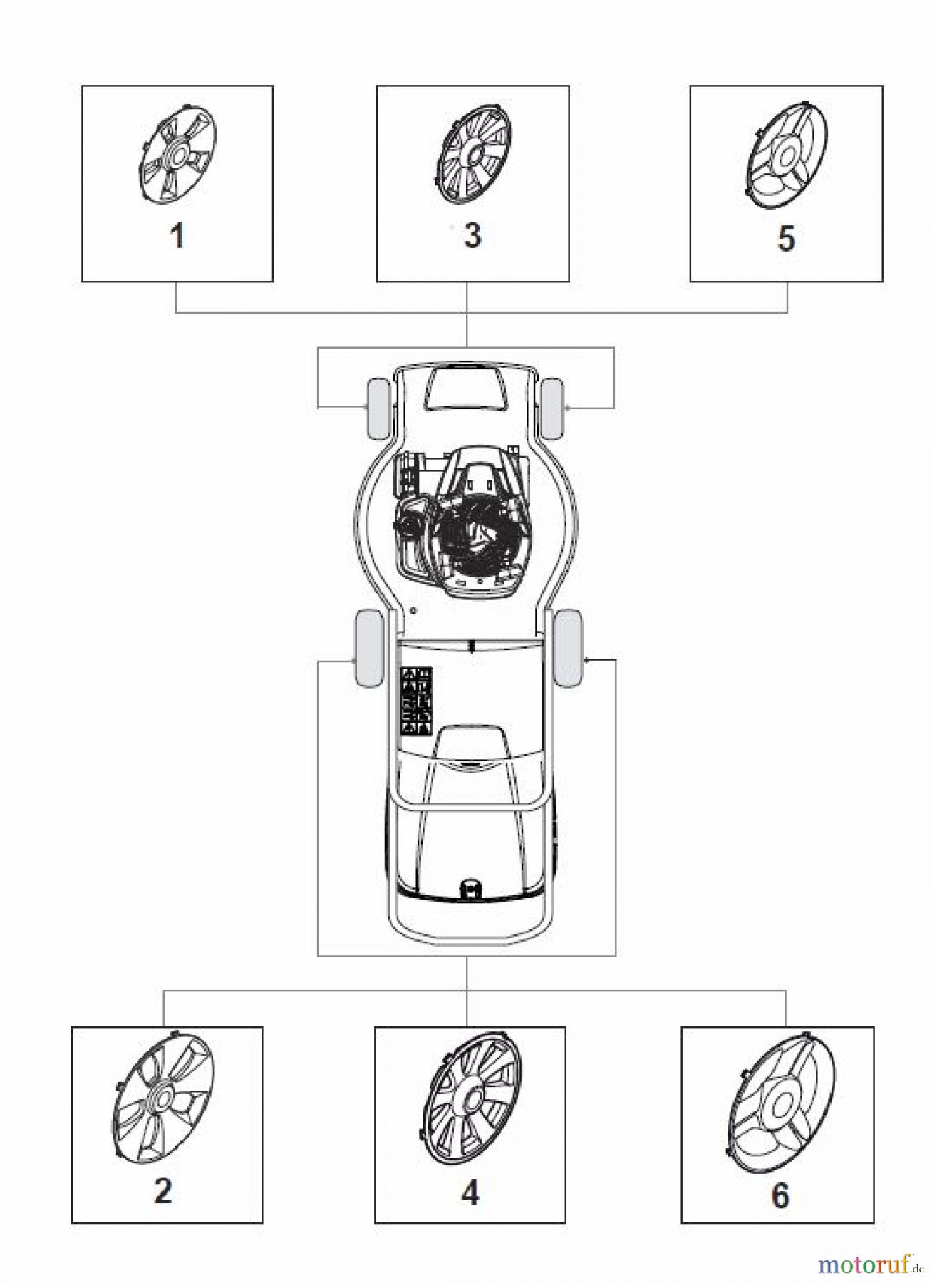  Global Garden Products GGP Rasenmäher Baujahr 2017 Benzin Mit Antrieb 2017 MP1 504 WS Wheels and Hub Caps