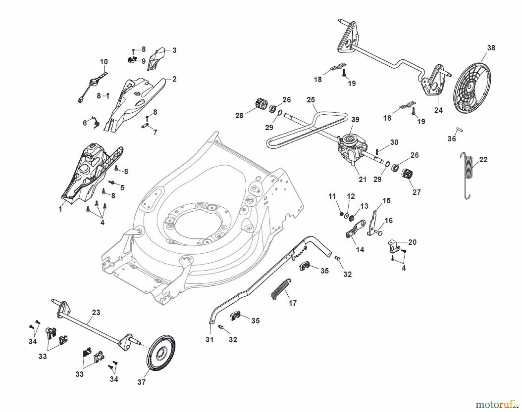Global Garden Products GGP Rasenmäher Baujahr 2017 Benzin Mit Antrieb 2017 MP1 504 WSE Deck And Height Adjusting