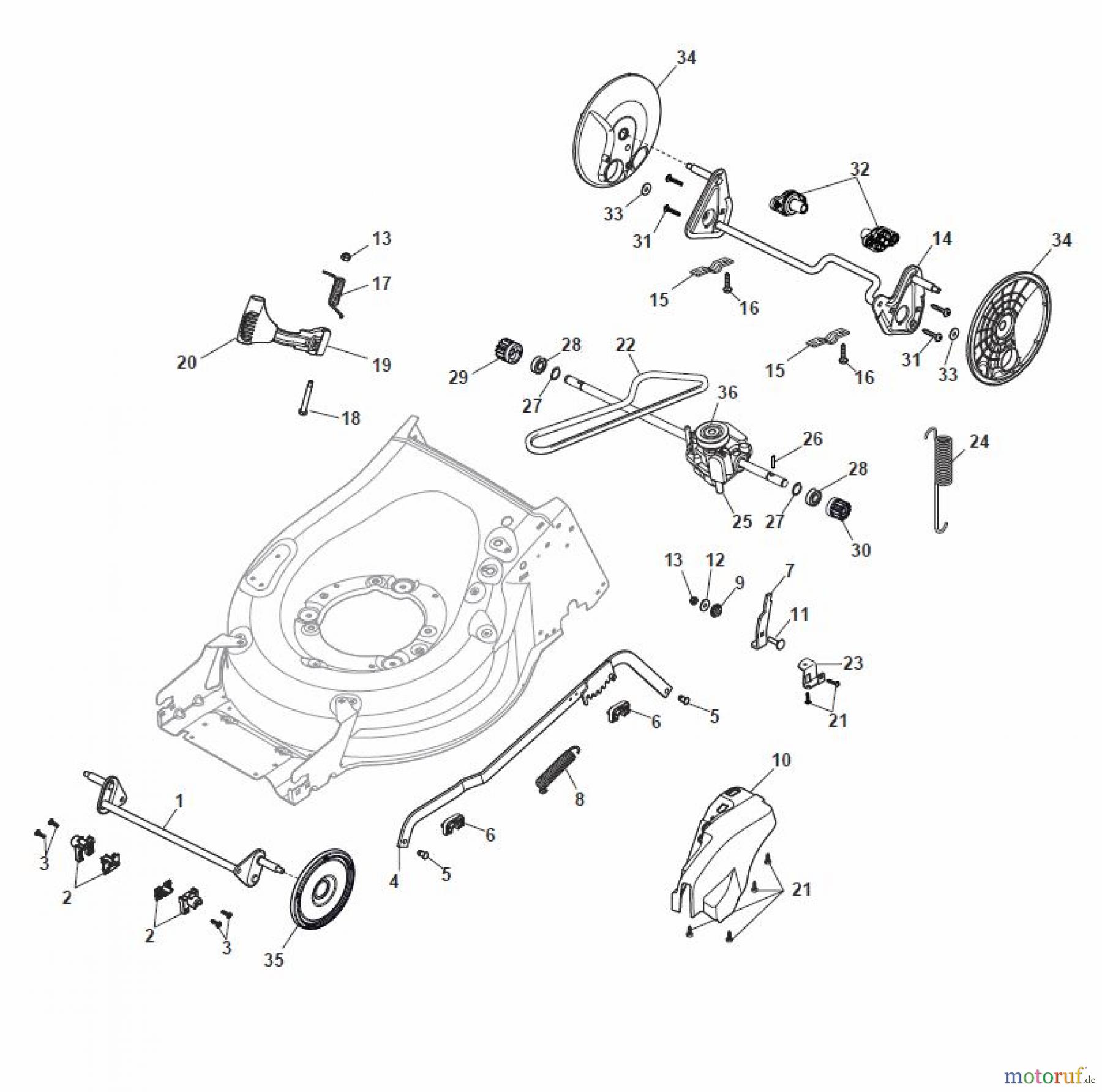  Global Garden Products GGP Rasenmäher Baujahr 2017 Benzin Mit Antrieb 2017 MP1 504 WSE Deck And Height Adjusting