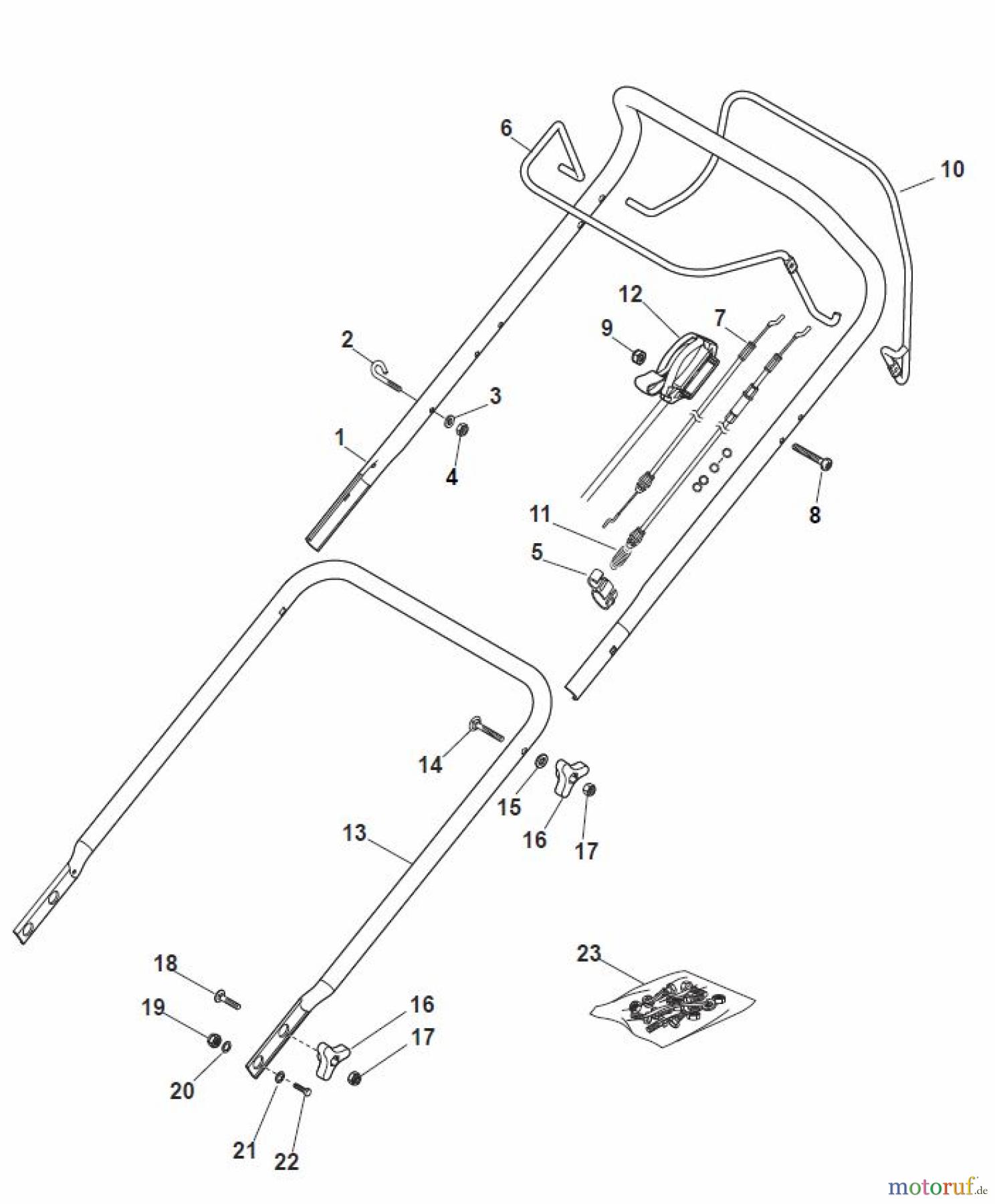  Global Garden Products GGP Rasenmäher Baujahr 2017 Benzin Mit Antrieb 2017 MP1 504 WSE Handle, Upper Part