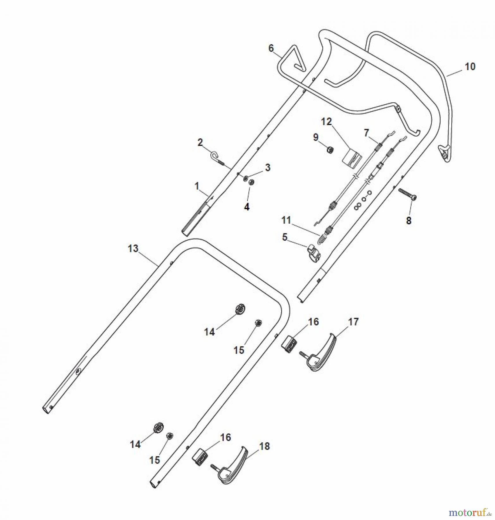  Global Garden Products GGP Rasenmäher Baujahr 2017 Benzin Mit Antrieb 2017 MP1 504 WSE Handle, Upper Part