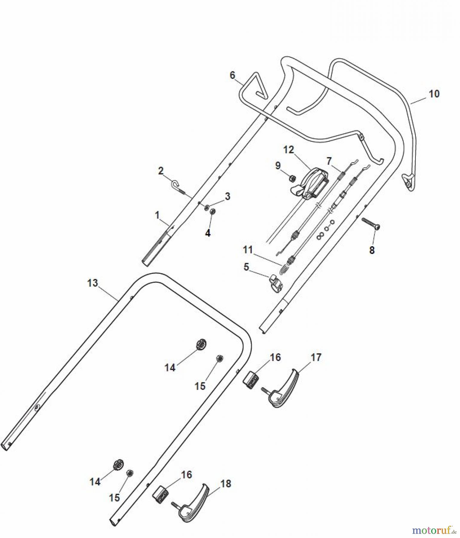  Global Garden Products GGP Rasenmäher Baujahr 2017 Benzin Mit Antrieb 2017 MP1 504 WSE Handle, Upper Part