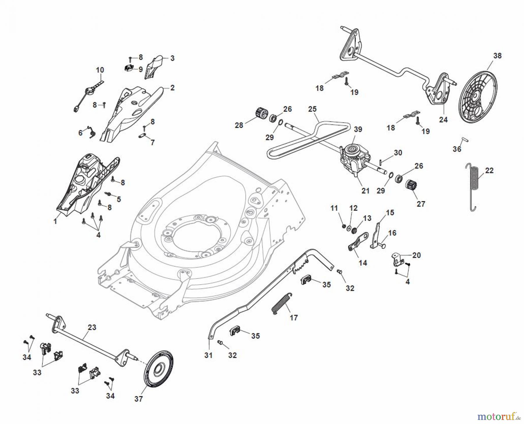  Global Garden Products GGP Rasenmäher Baujahr 2017 Benzin Mit Antrieb 2017 MP1 504 WSQ Deck And Height Adjusting