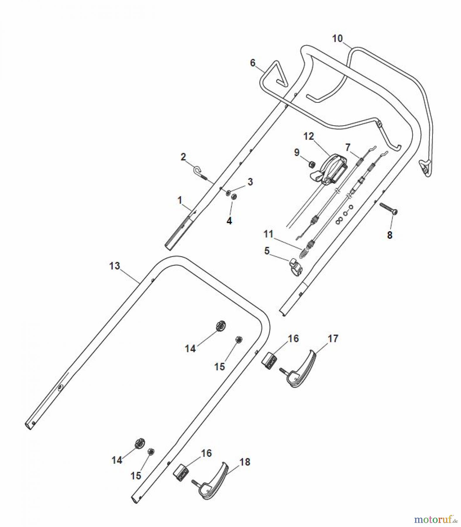 Global Garden Products GGP Rasenmäher Baujahr 2017 Benzin Mit Antrieb 2017 MP1 504 WSQ Handle, Upper Part