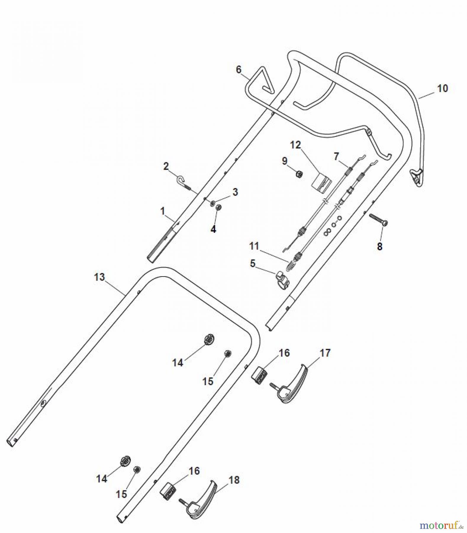 Global Garden Products GGP Rasenmäher Baujahr 2017 Benzin Mit Antrieb 2017 MP1 504 WSQ Handle, Upper Part