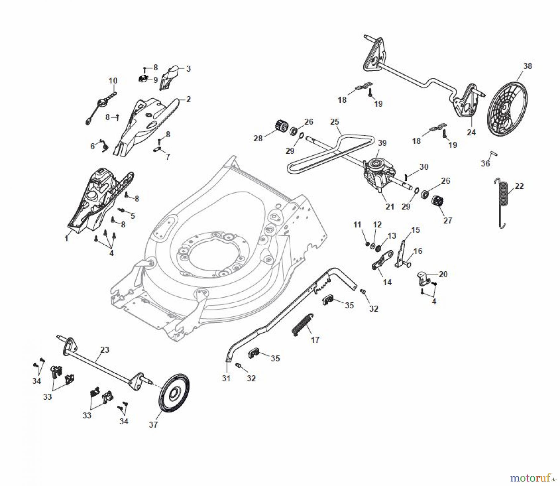  Global Garden Products GGP Rasenmäher Baujahr 2017 Benzin Mit Antrieb 2017 MP1 504 WSQE Deck And Height Adjusting