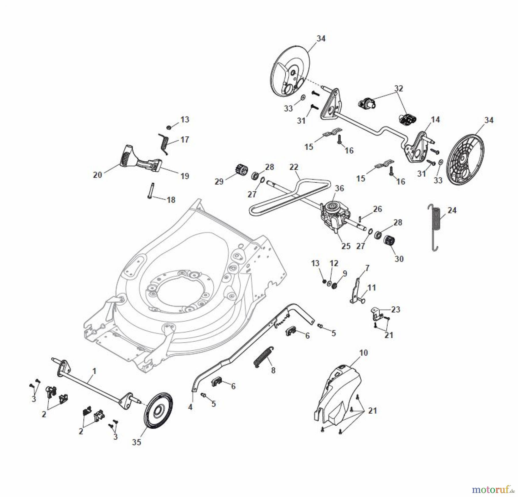  Global Garden Products GGP Rasenmäher Baujahr 2017 Benzin Mit Antrieb 2017 MP1 504 WSQE Deck And Height Adjusting