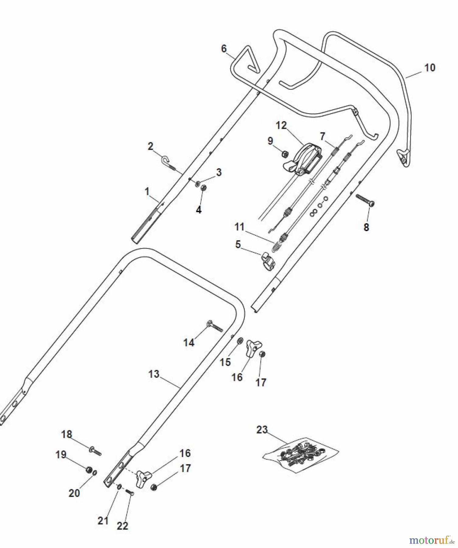  Global Garden Products GGP Rasenmäher Baujahr 2017 Benzin Mit Antrieb 2017 MP1 504 WSQE Handle, Upper Part