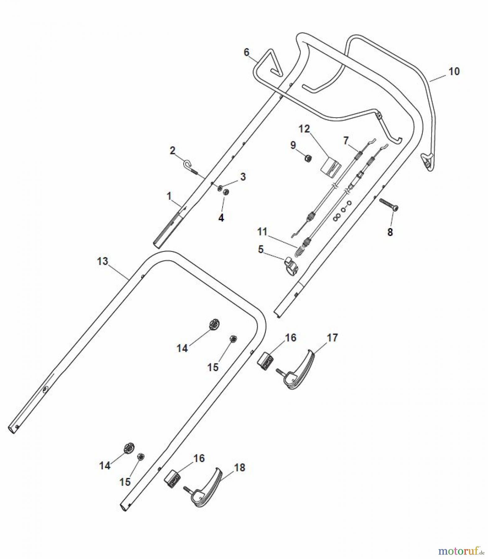  Global Garden Products GGP Rasenmäher Baujahr 2017 Benzin Mit Antrieb 2017 MP1 504 WSQE Handle, Upper Part