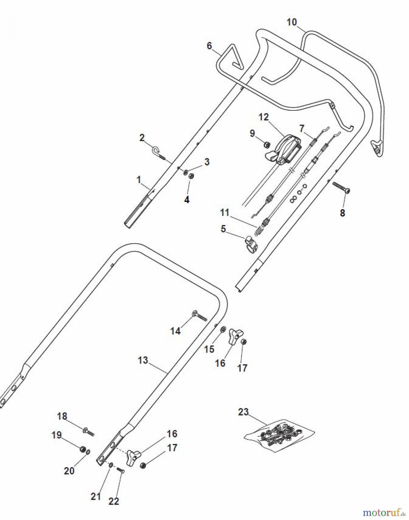  Global Garden Products GGP Rasenmäher Baujahr 2017 Benzin Mit Antrieb 2017 MP1 504 WSV Handle, Upper Part