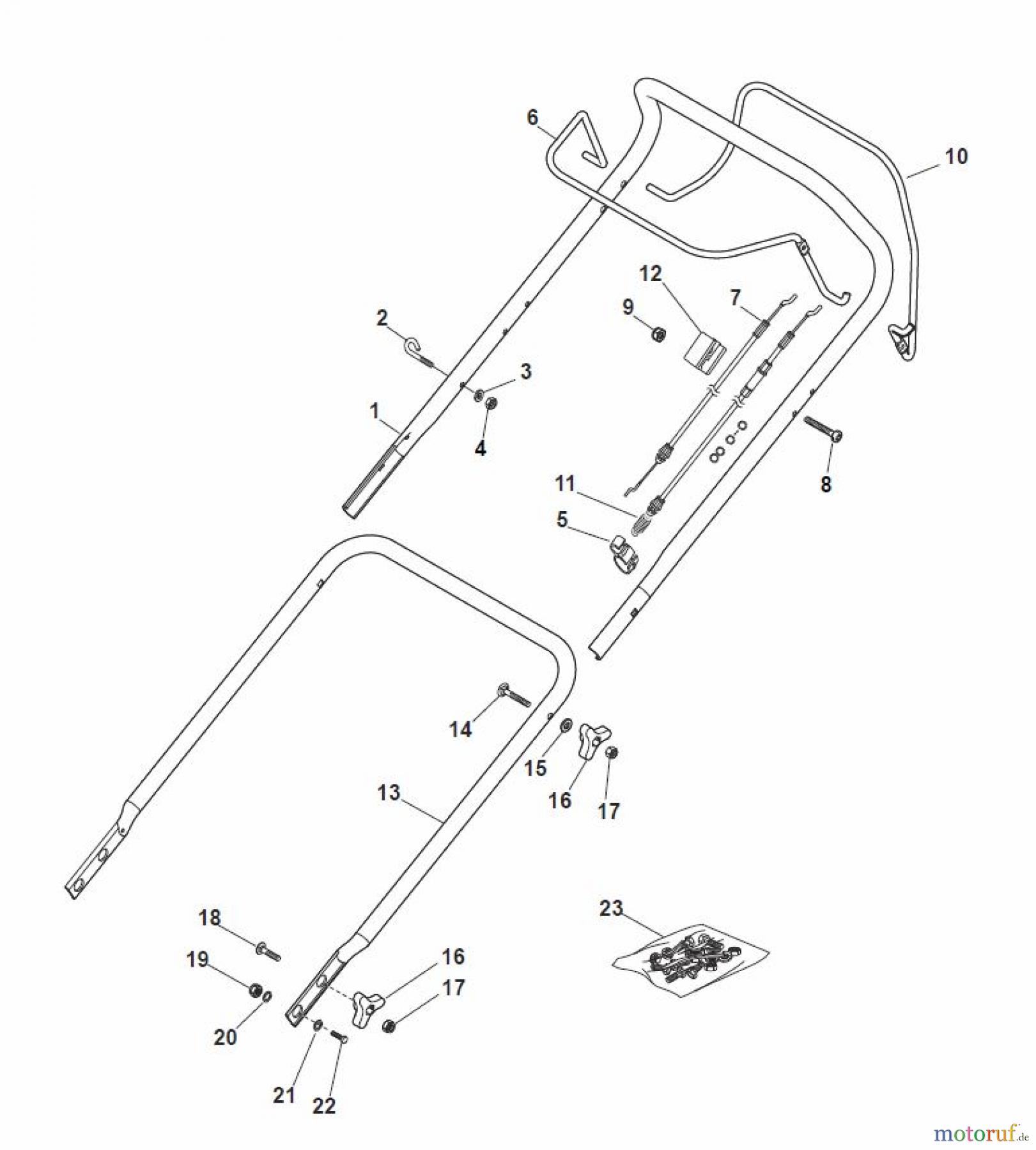  Global Garden Products GGP Rasenmäher Baujahr 2017 Benzin Mit Antrieb 2017 MP1 504 WSV Handle, Upper Part
