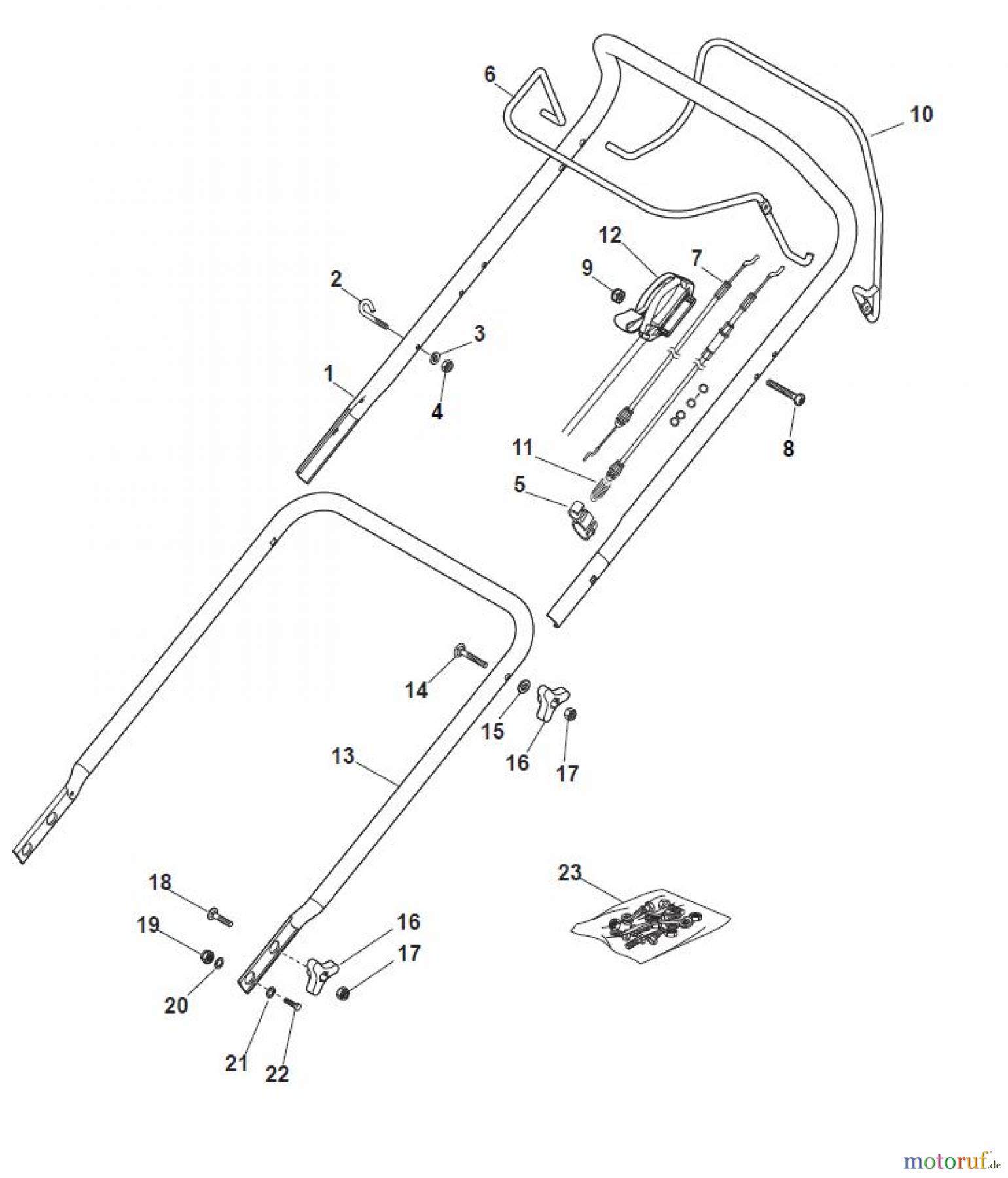 Global Garden Products GGP Rasenmäher Baujahr 2017 Benzin Mit Antrieb 2017 MP1 504 WSV Handle, Upper Part