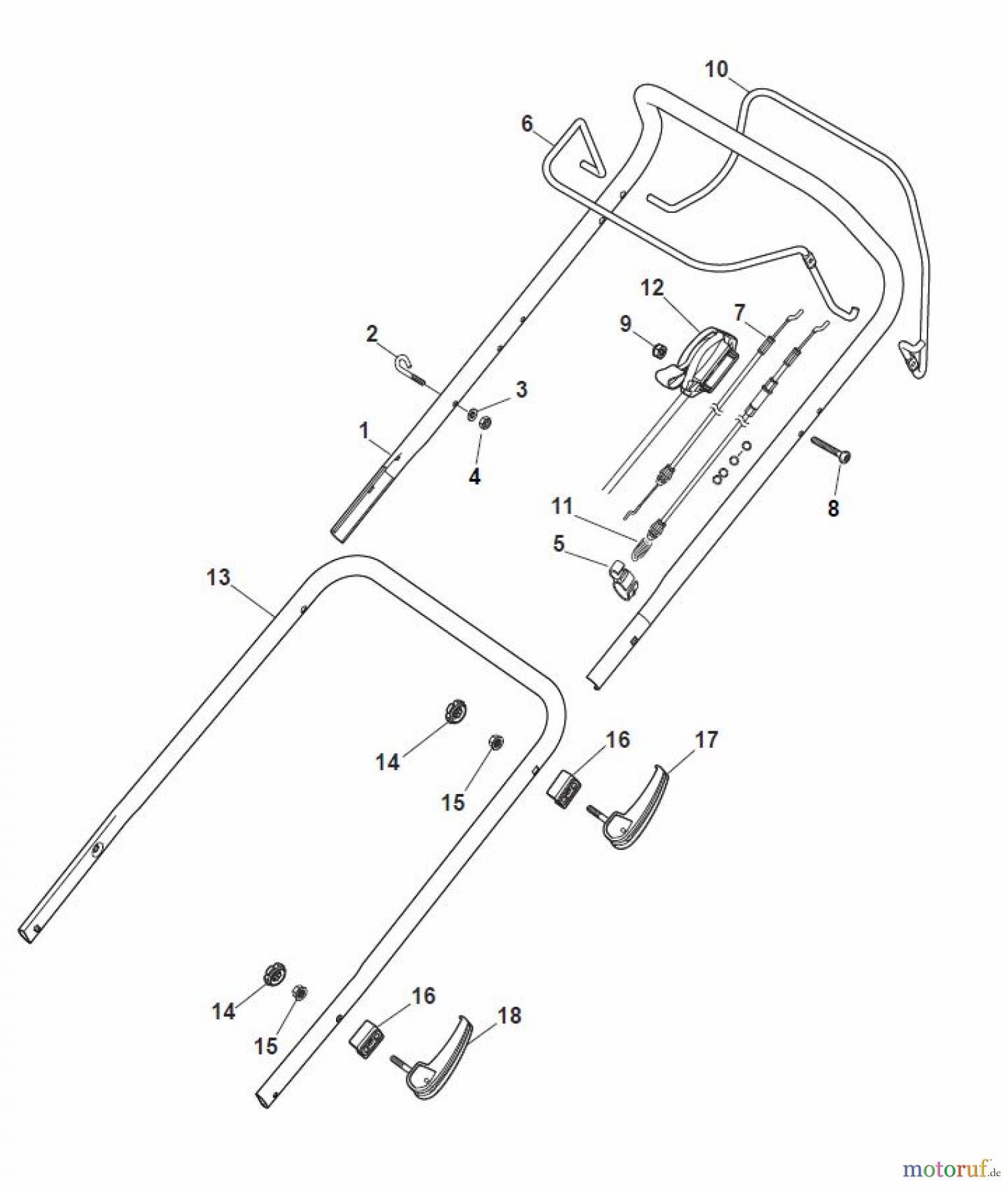Global Garden Products GGP Rasenmäher Baujahr 2017 Benzin Mit Antrieb 2017 MP1 504 WSV Handle, Upper Part