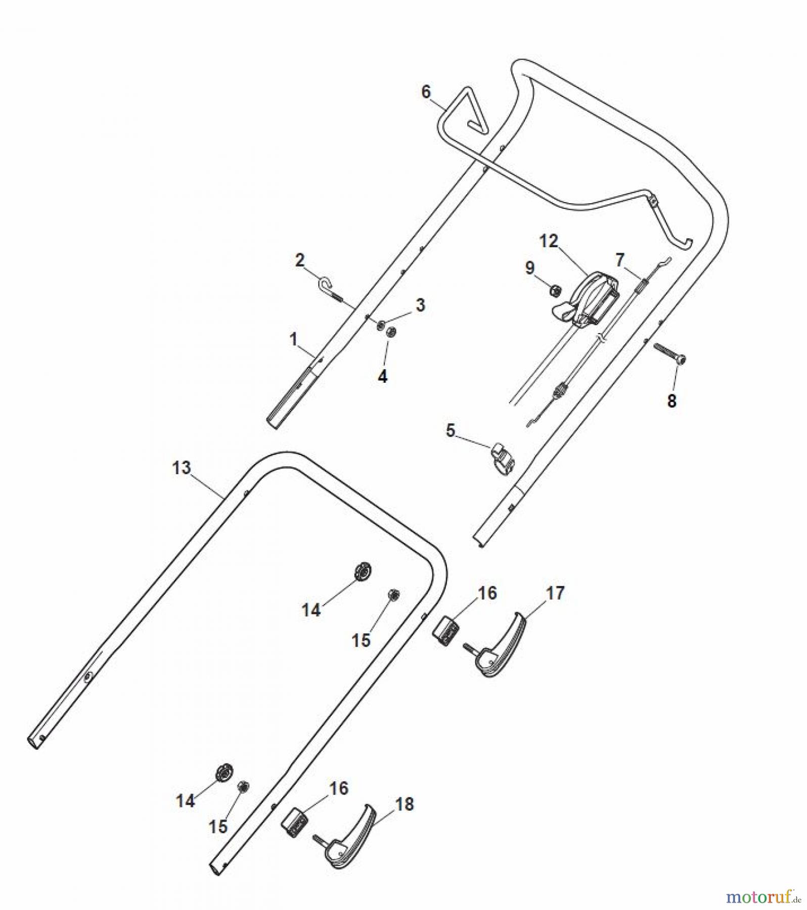 Global Garden Products GGP Rasenmäher Baujahr 2017 Benzin Mit Antrieb 2017 MP1 504 WSV Handle, Upper Part