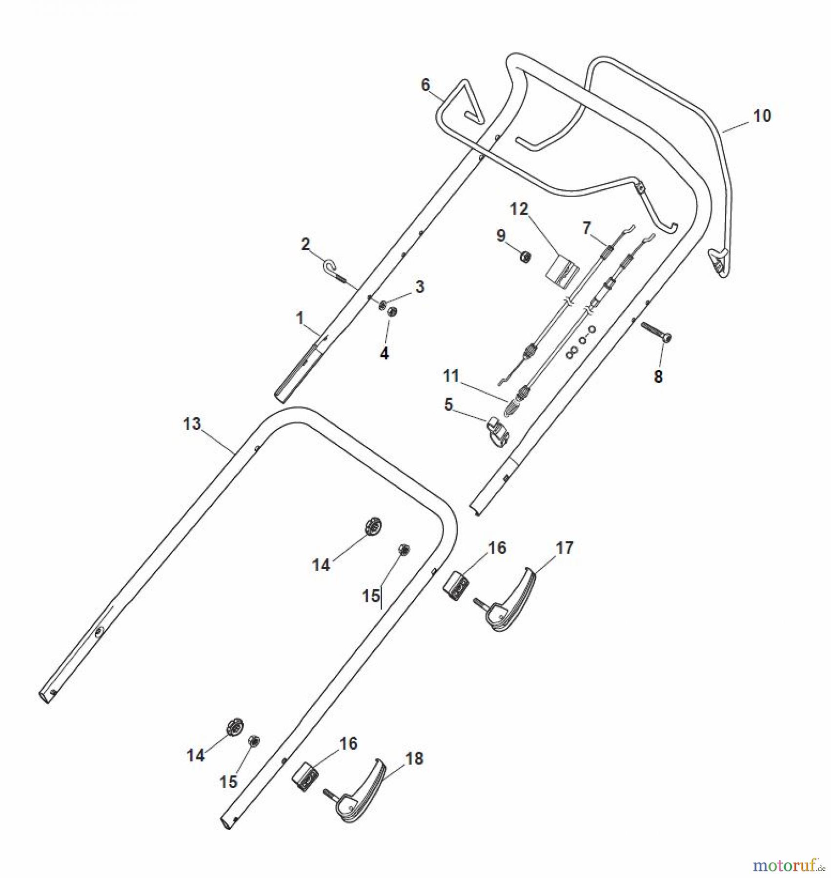 Global Garden Products GGP Rasenmäher Baujahr 2017 Benzin Mit Antrieb 2017 MP1 504 WSV Handle, Upper Part