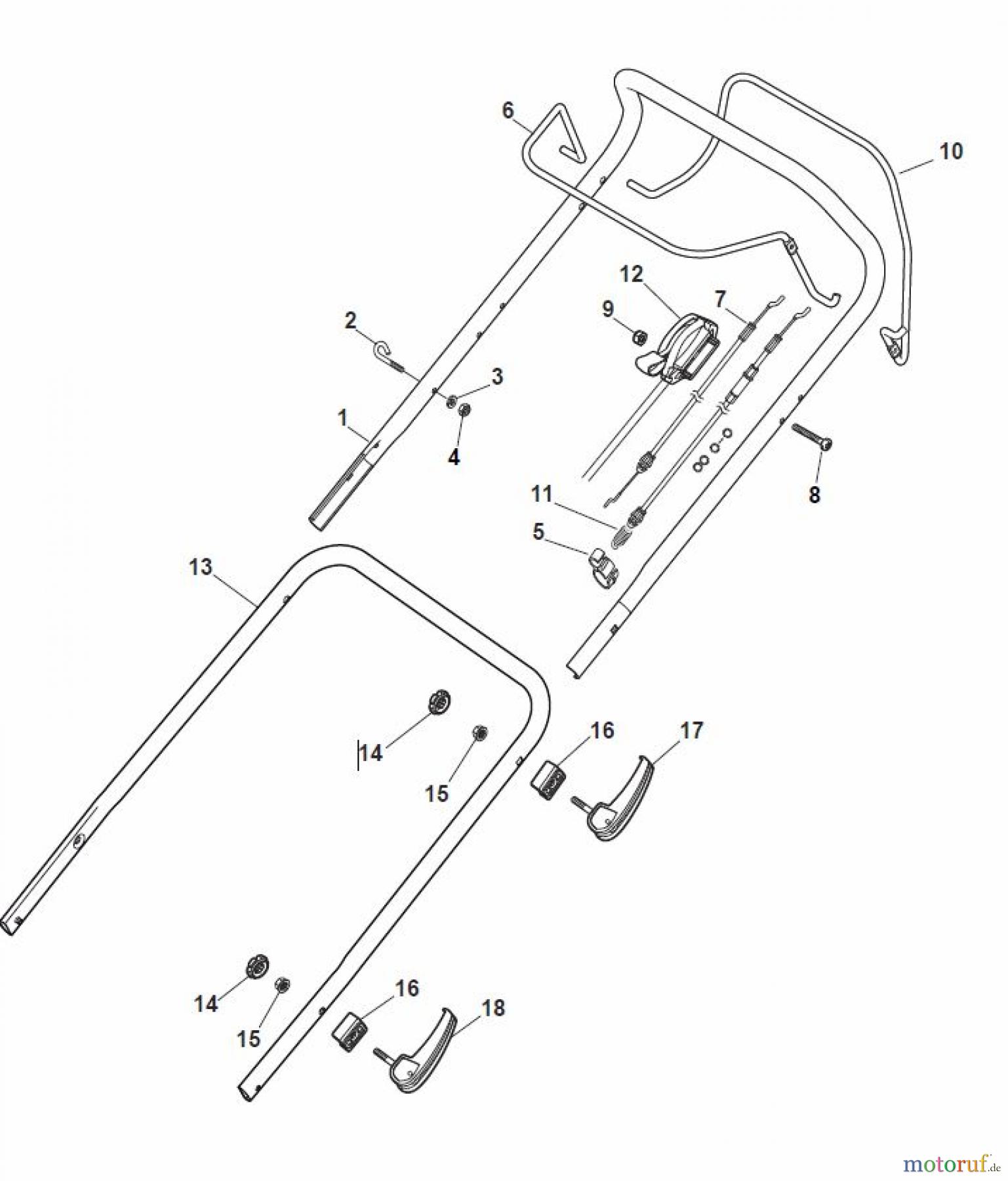 Global Garden Products GGP Rasenmäher Baujahr 2017 Benzin Mit Antrieb 2017 MP1 504 WSV Handle, Upper Part