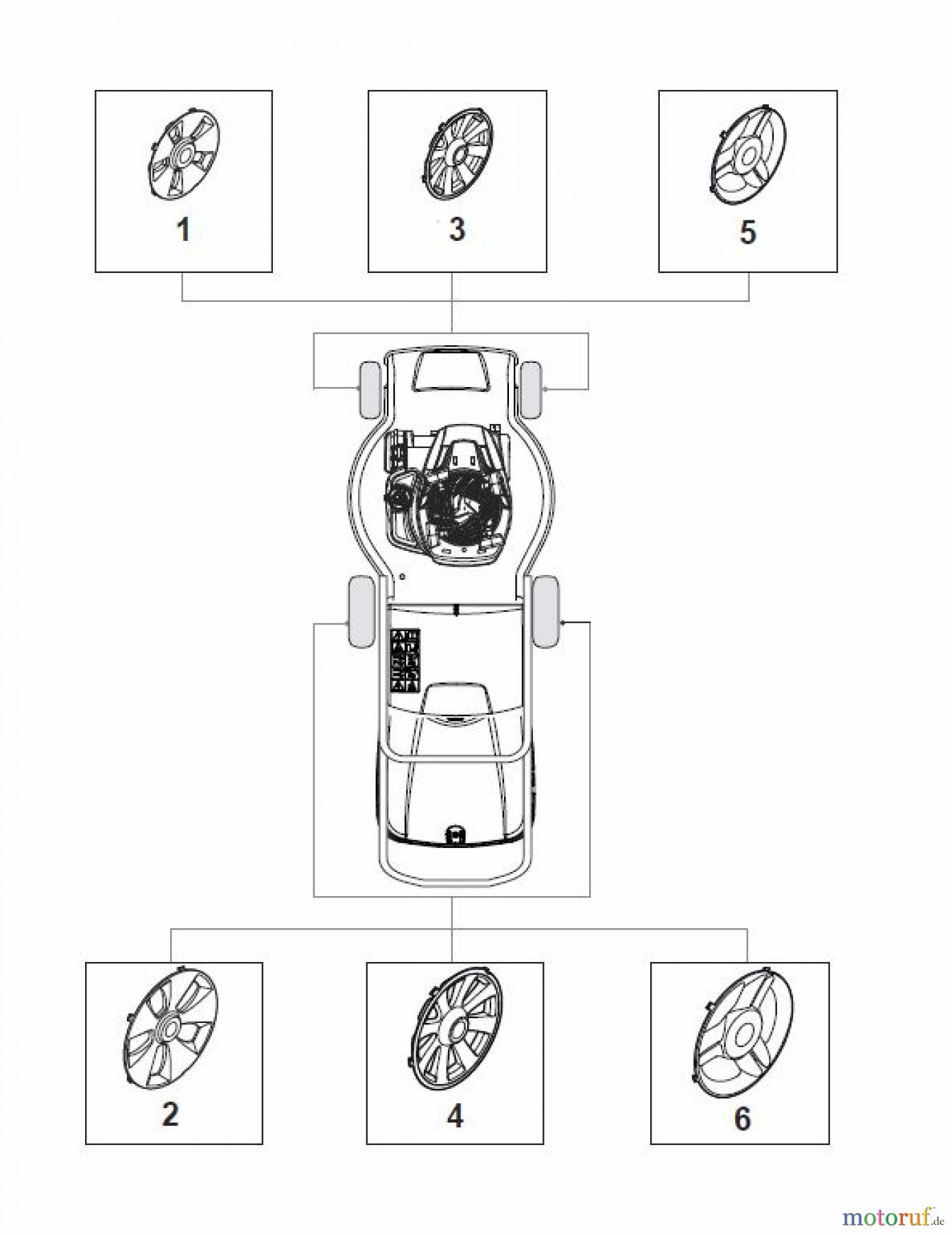 Global Garden Products GGP Rasenmäher Baujahr 2017 Benzin Mit Antrieb 2017 MP1 504 WSV Wheels and Hub Caps