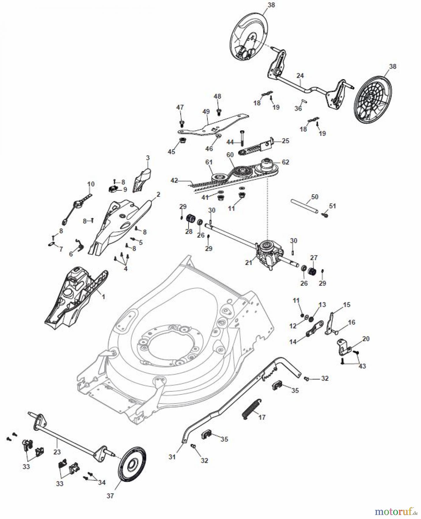  Global Garden Products GGP Rasenmäher Baujahr 2017 Benzin Mit Antrieb 2017 MP1 504 WSVE Deck And Height Adjusting