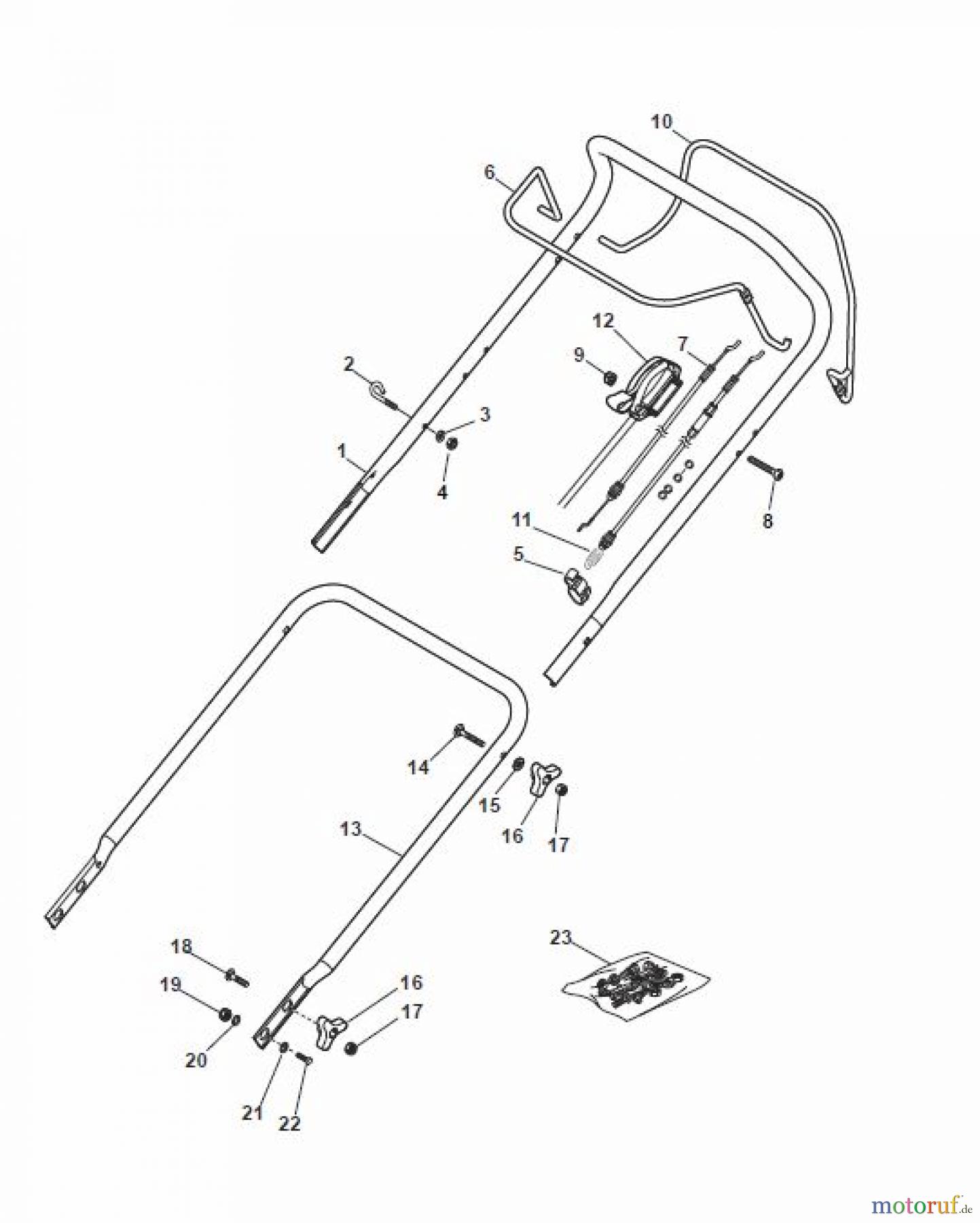 Global Garden Products GGP Rasenmäher Baujahr 2017 Benzin Mit Antrieb 2017 MP1 504 WSVE Handle, Upper Part