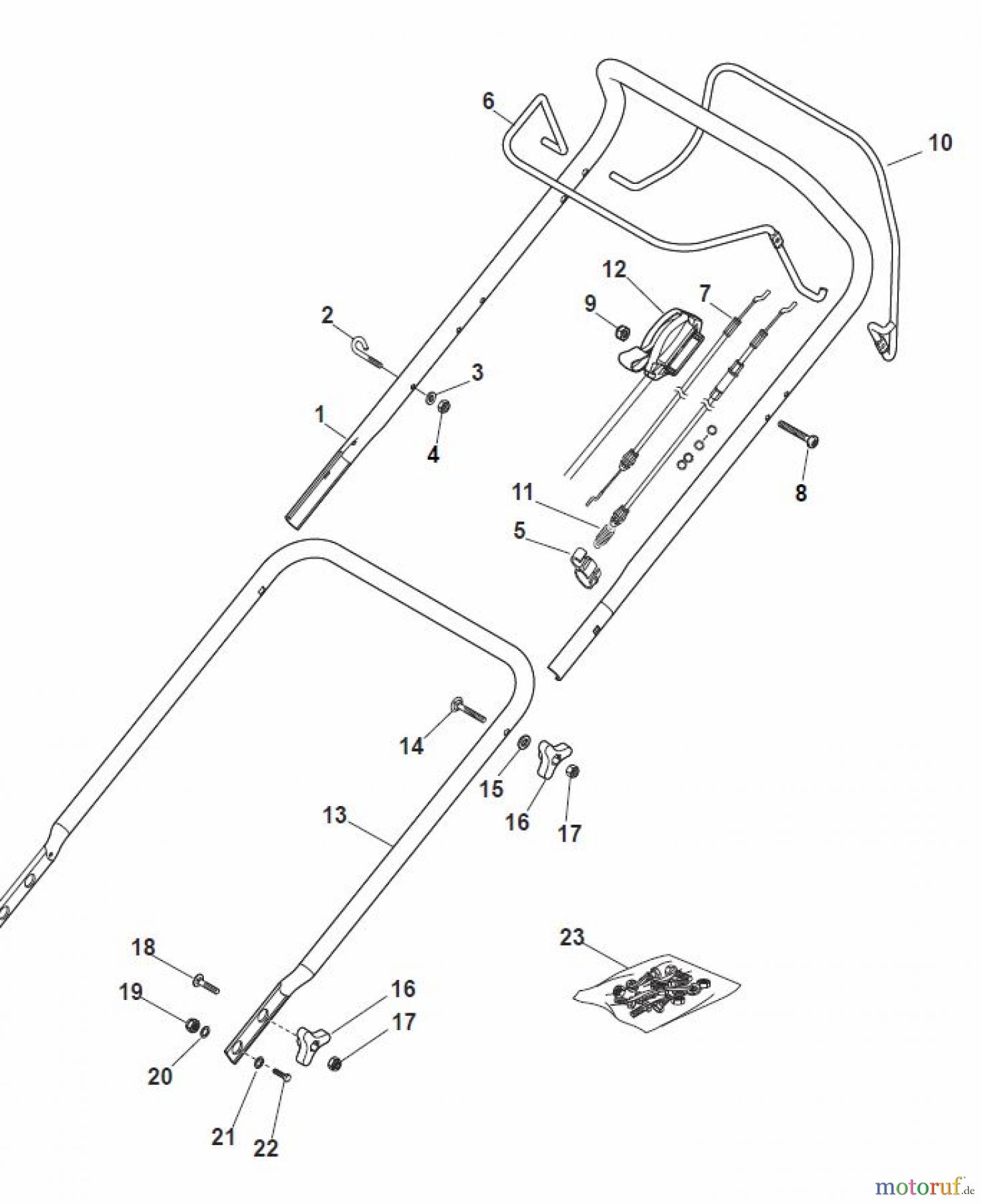 Global Garden Products GGP Rasenmäher Baujahr 2017 Benzin Mit Antrieb 2017 MP1 504 WSVE Handle, Upper Part